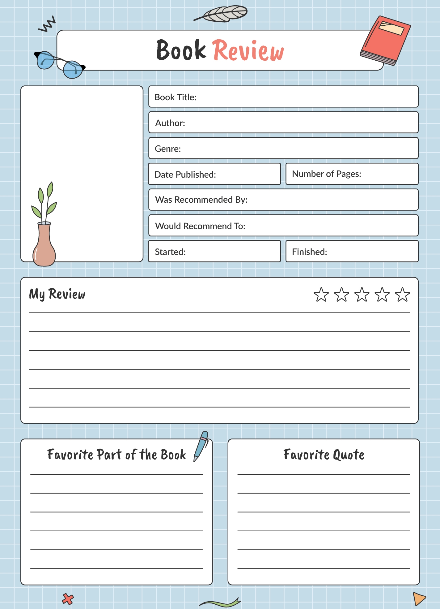 free printable book report forms