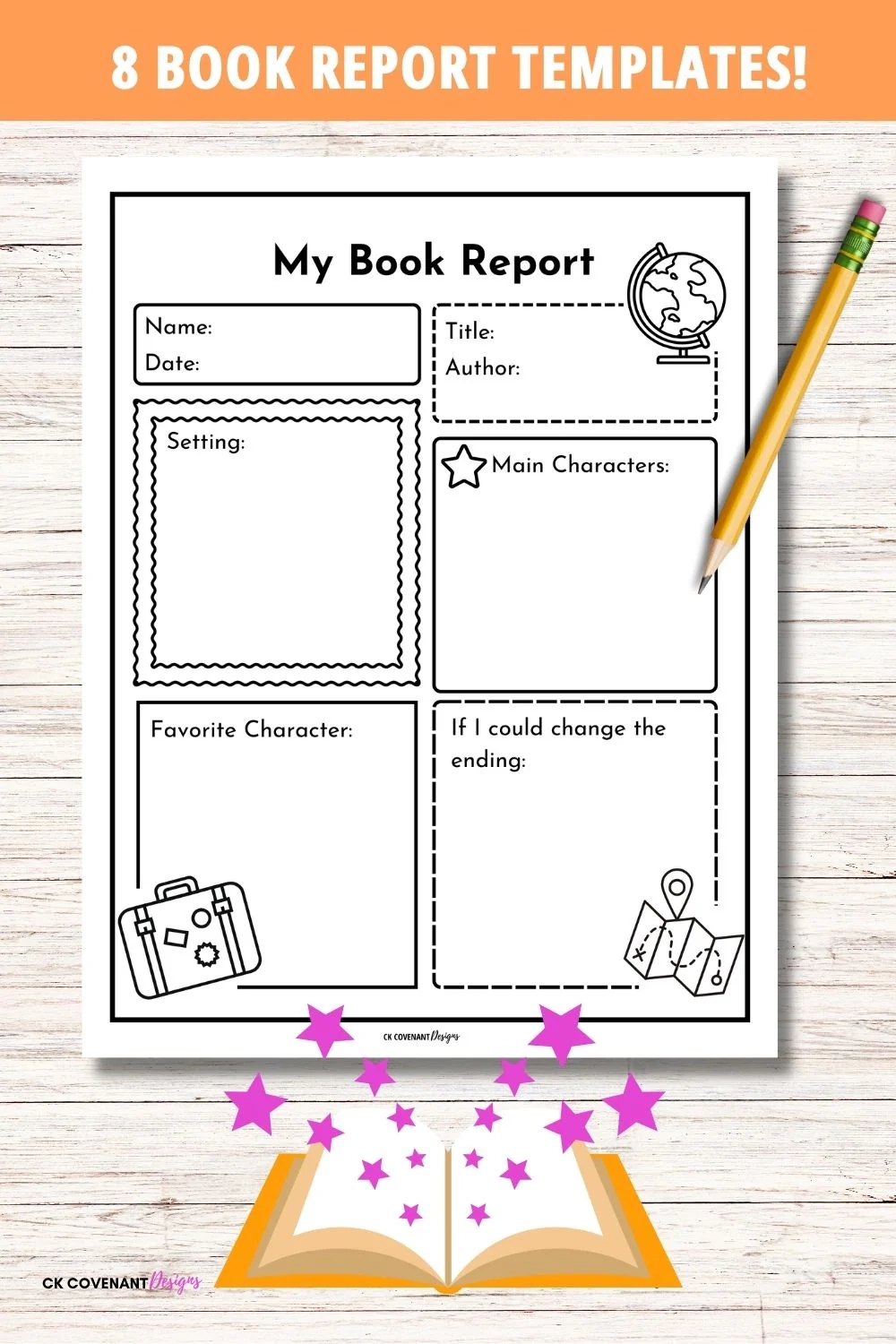 Book Report Templates Digital Download Nuggets Of Wisdom