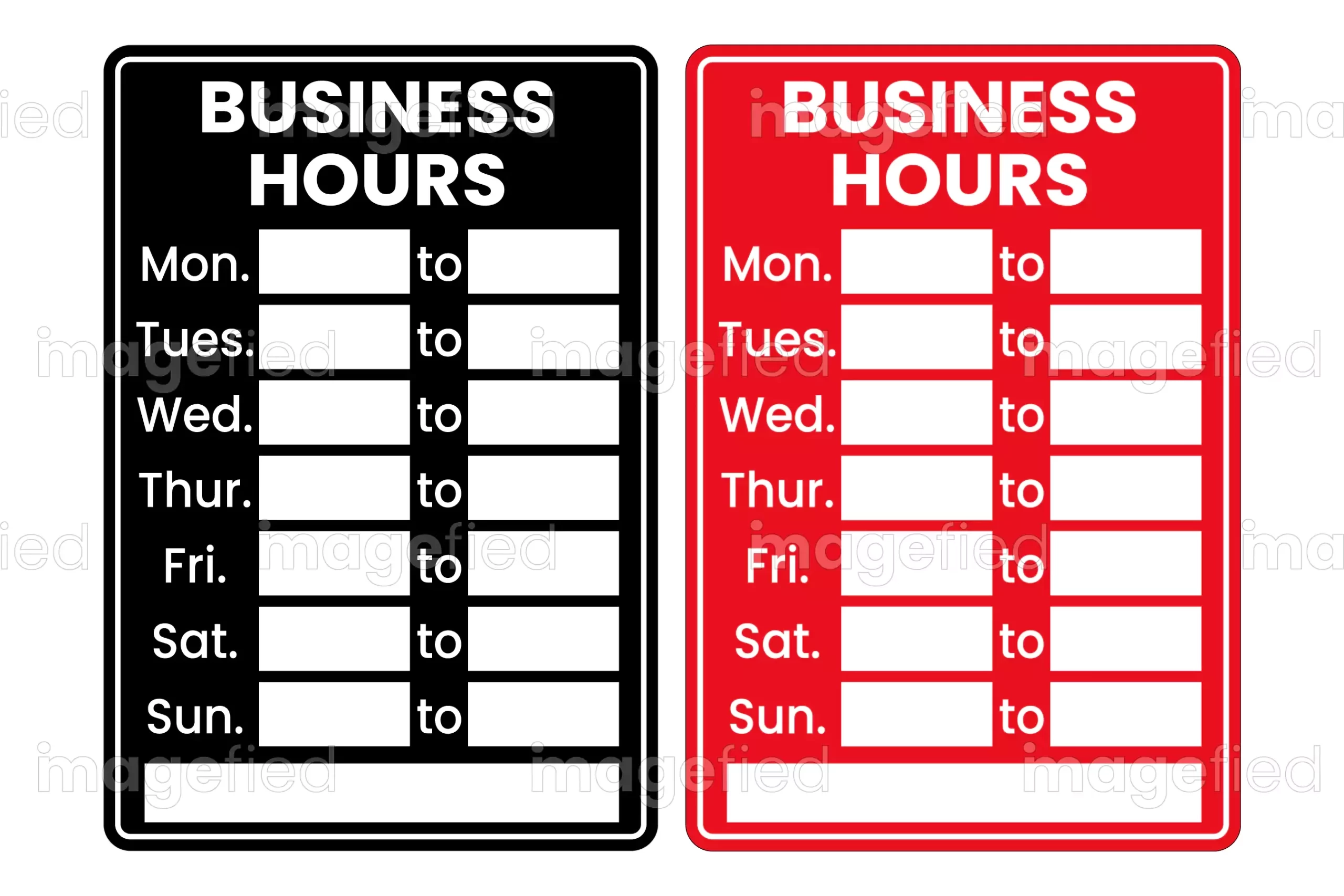 printable business hours sign