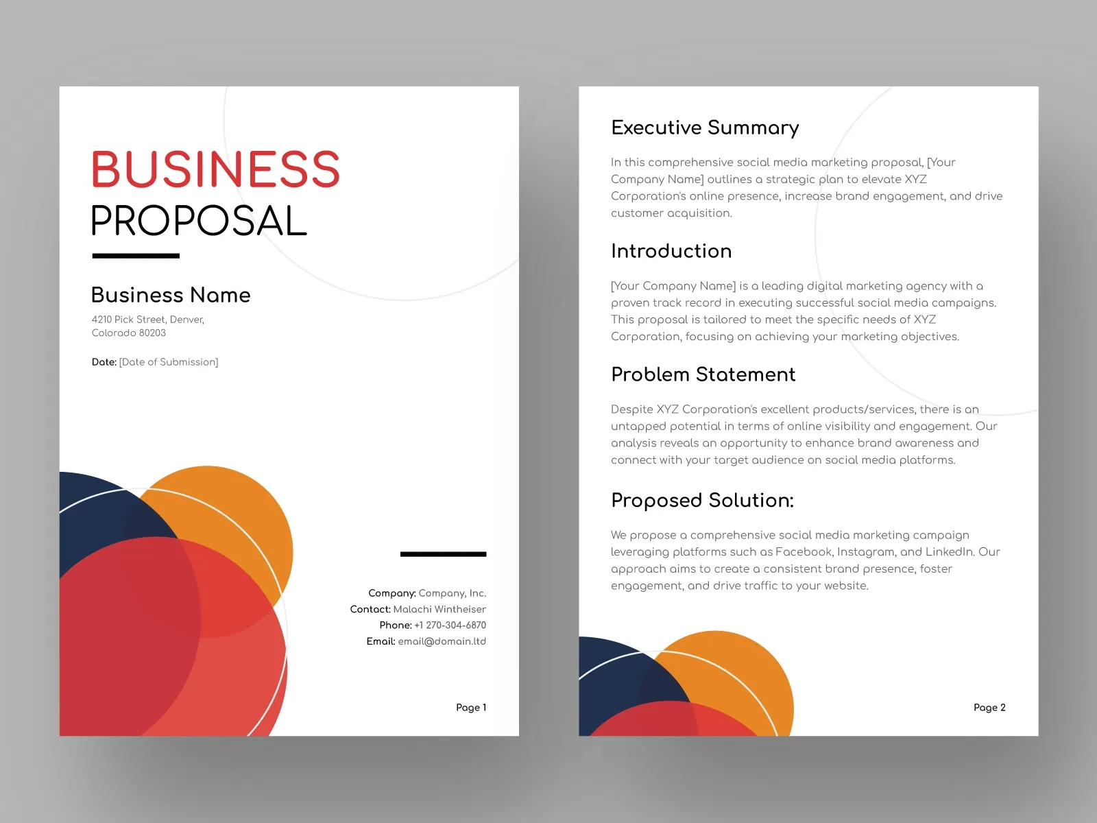 Business Proposal Free Google Docs Template By Gdoc On Dribbble