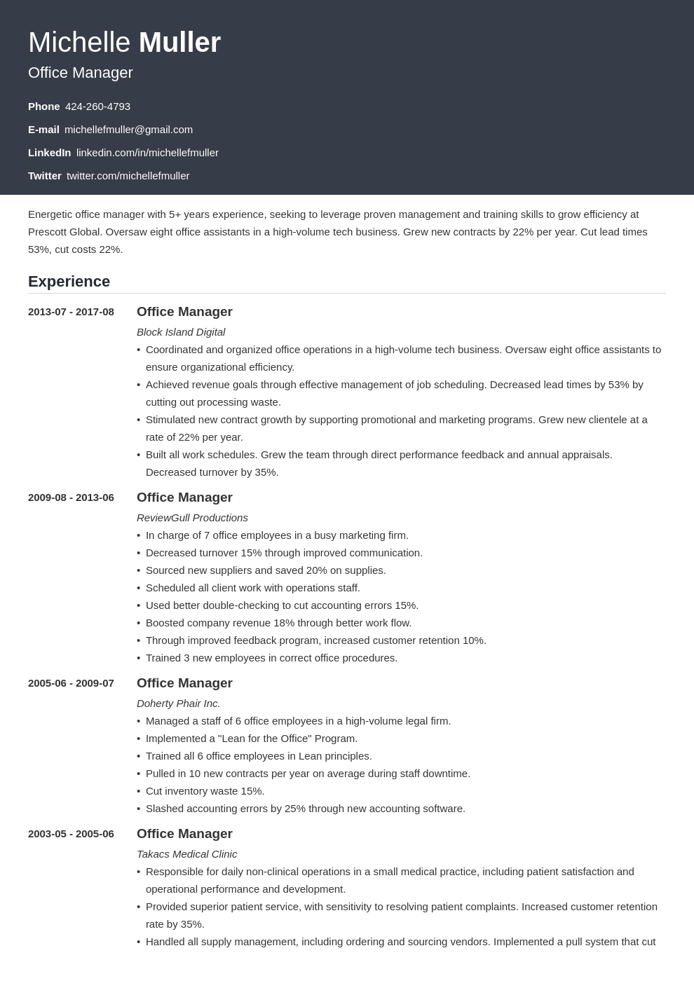 two page resume format