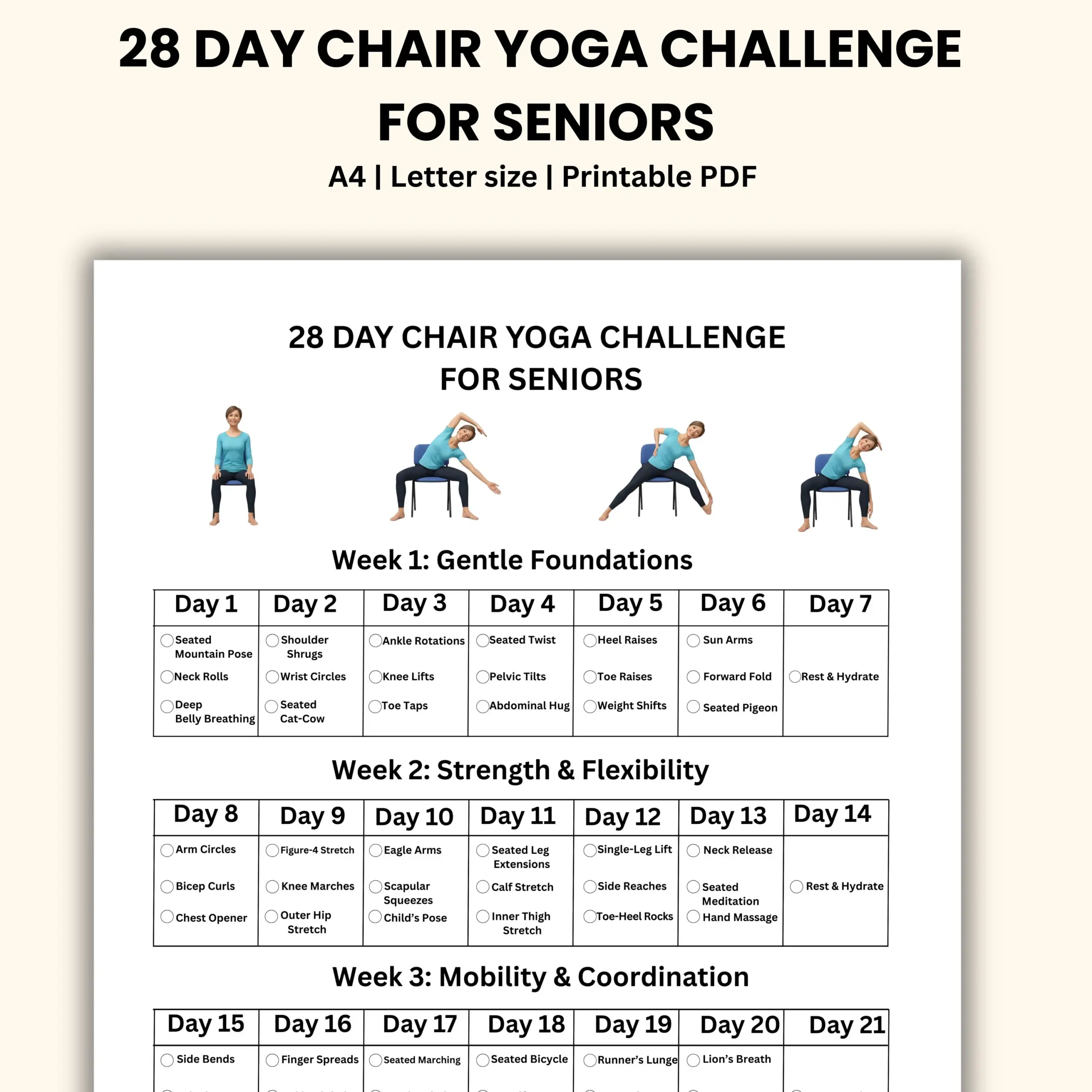 chair yoga printable chart