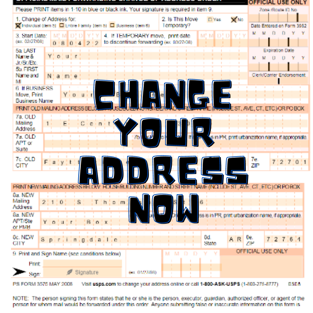 Change Your Address NOW East Square Creative