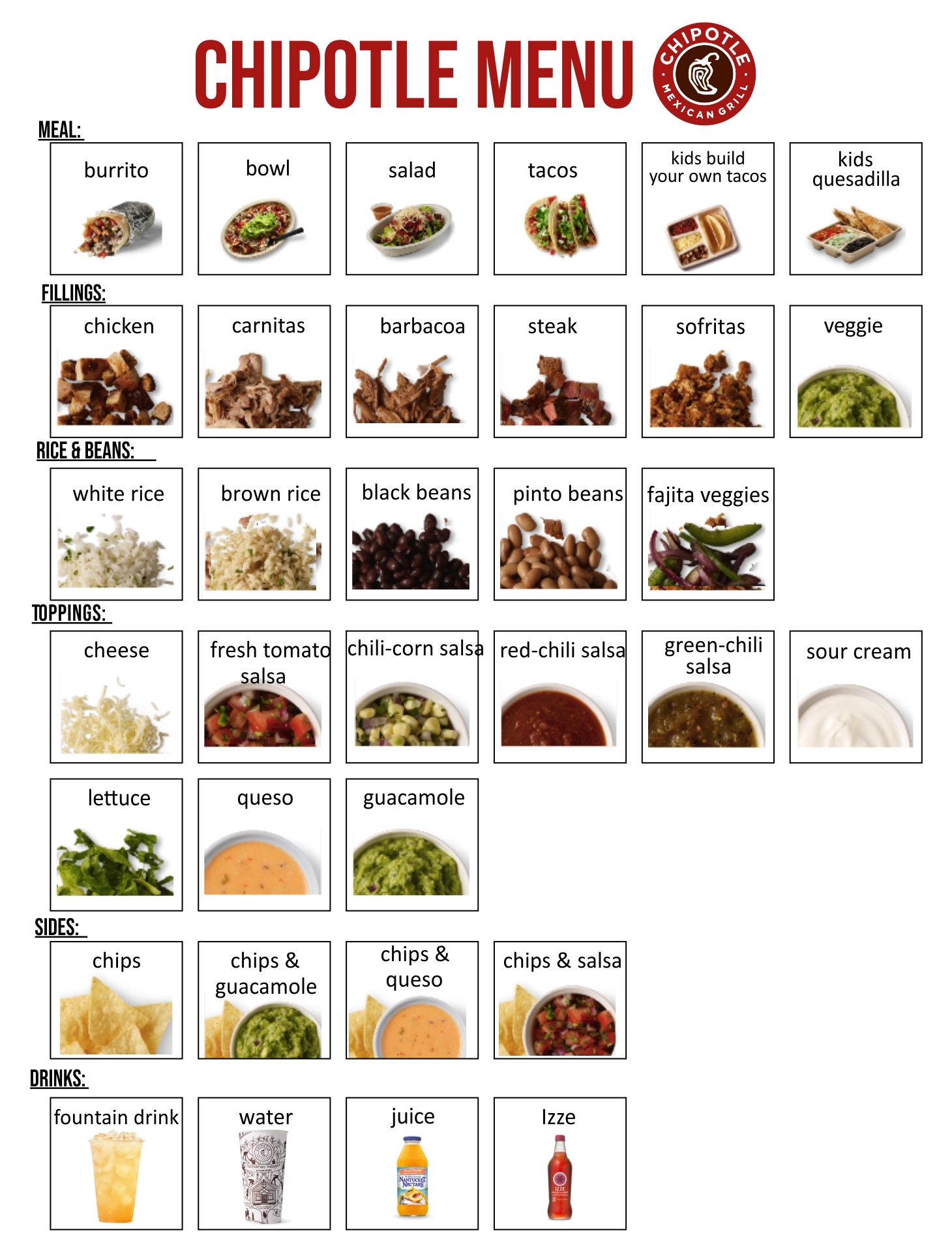 chipotle printable order form
