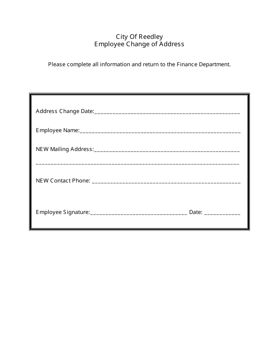 printable change of address form