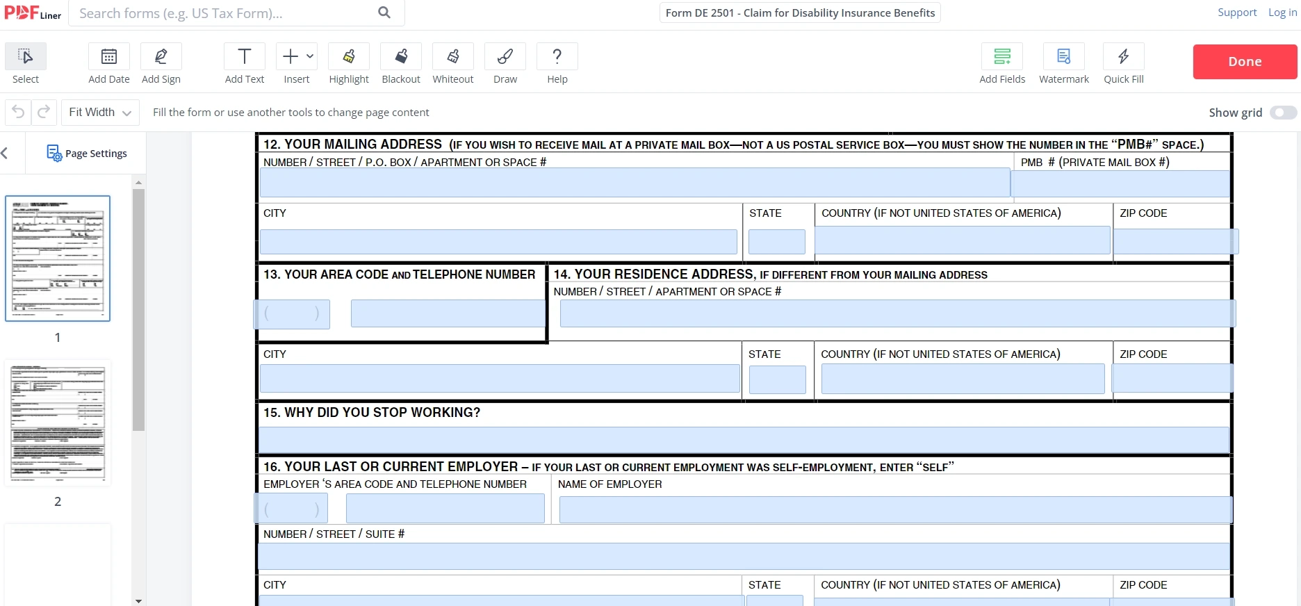 edd disability forms printable