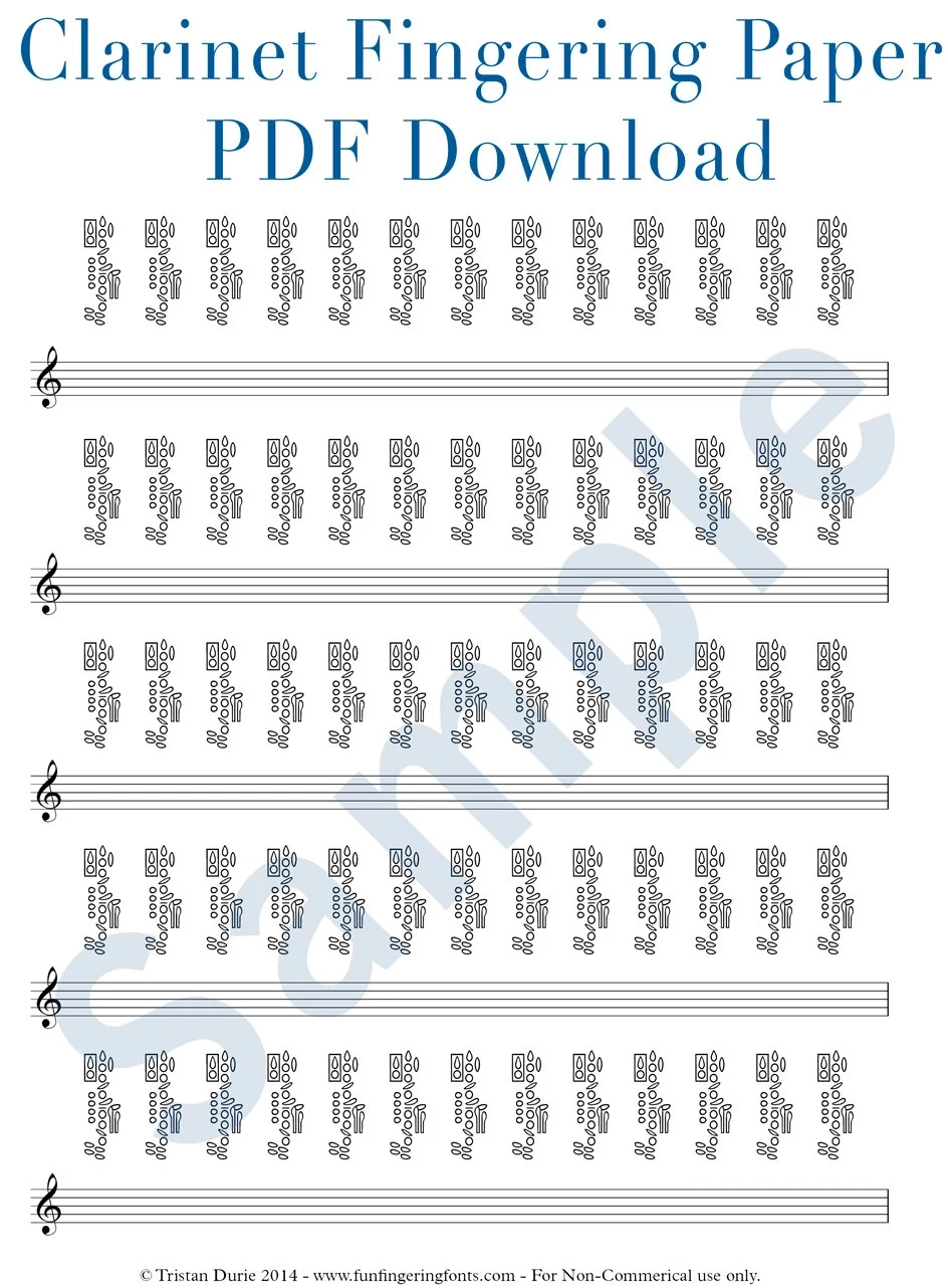 Clarinet Fingering Paper Download And Printable PDF Great For Clarinetists And Teachers Etsy Denmark