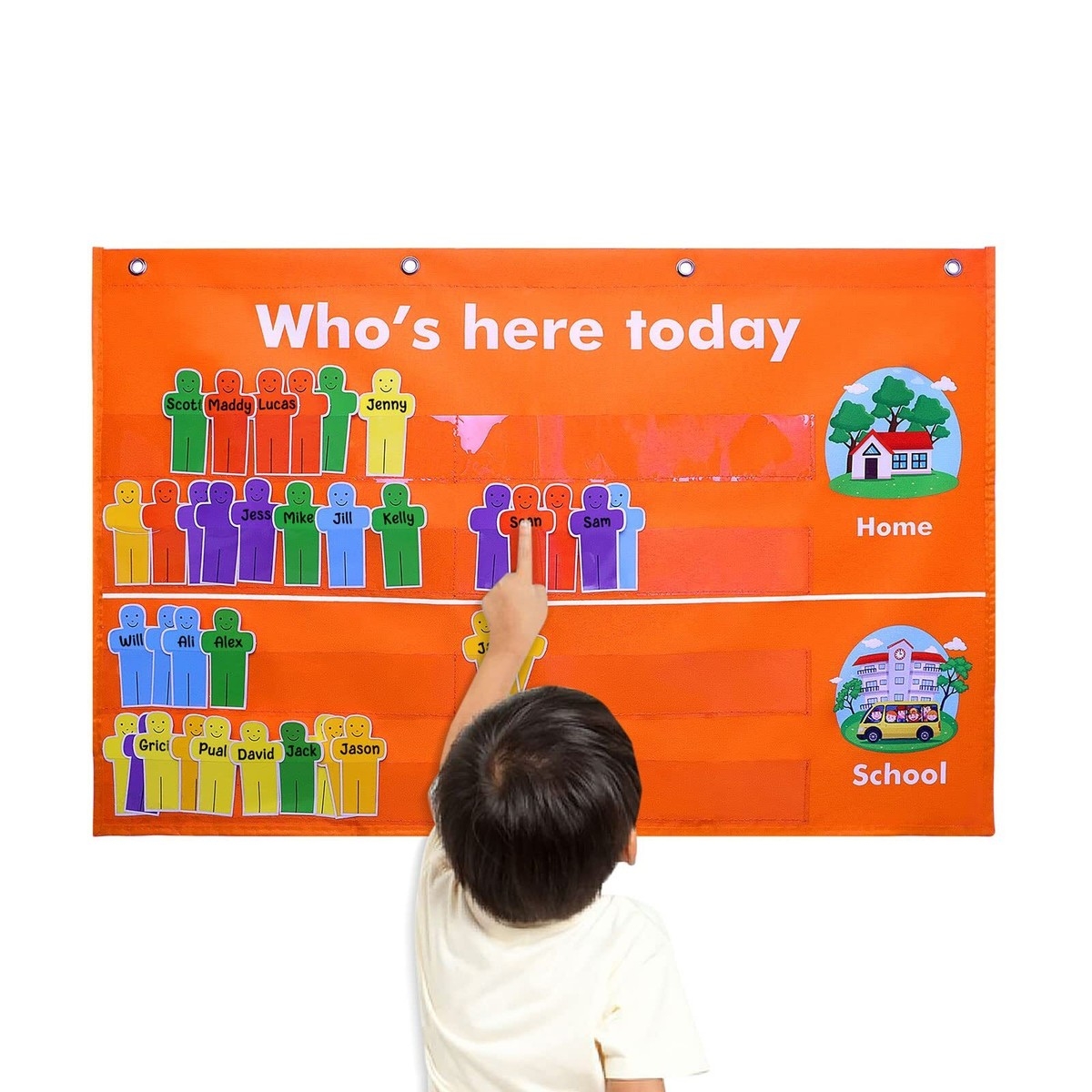 Classroom Attendance Pocket Chart Durable Helps Manage Homeschool Preschool EBay