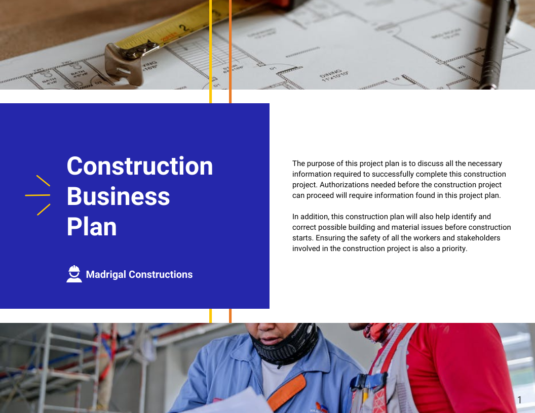 construction company business plan template