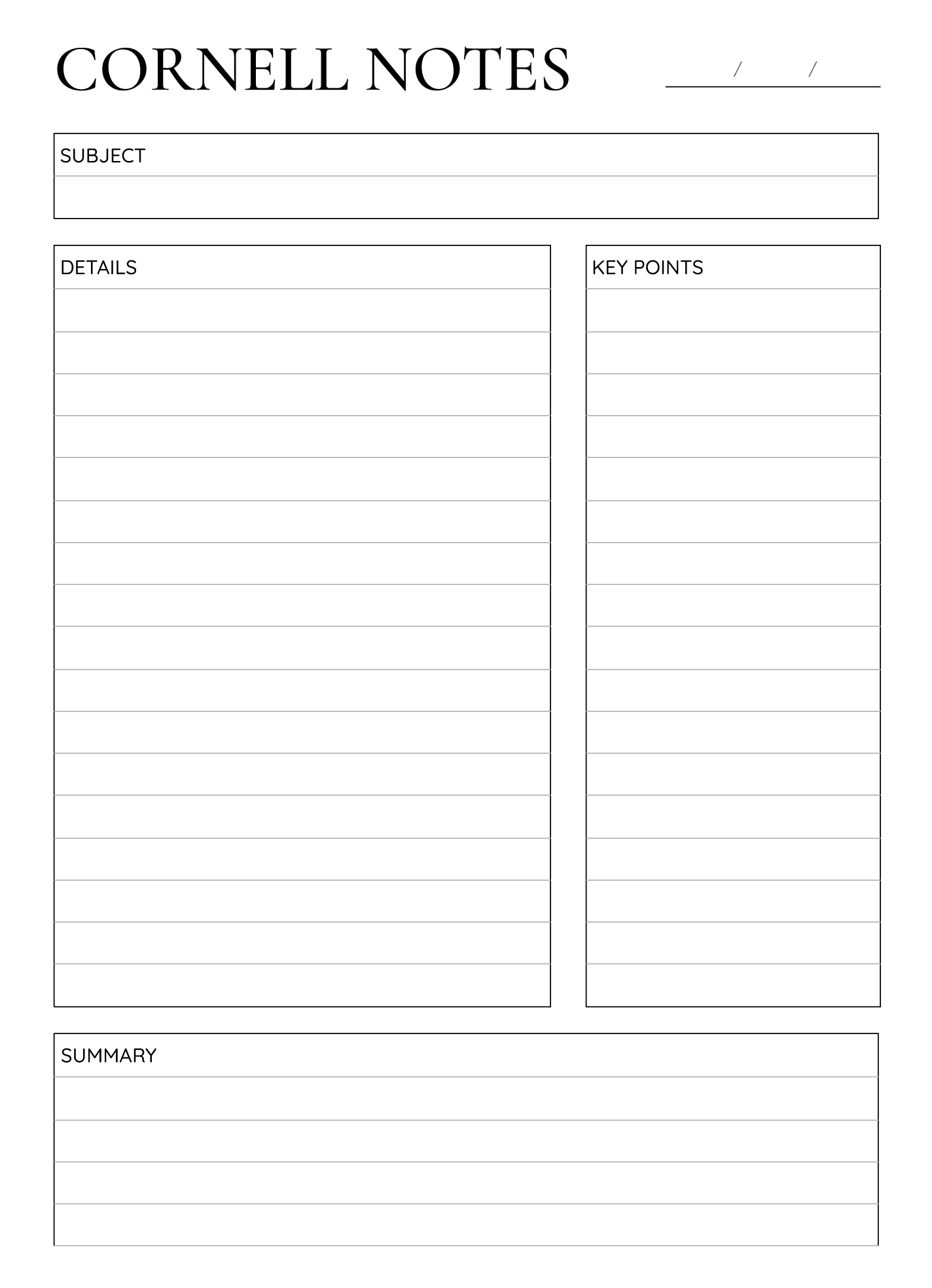 Cornell Notes Paper Free Google Docs Template Gdoc io