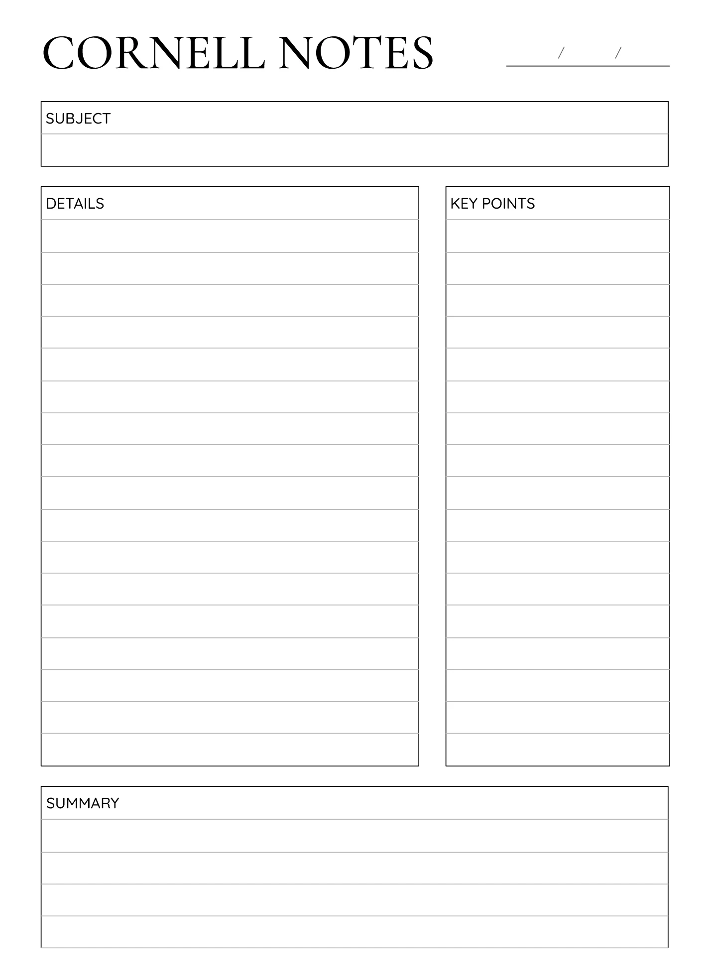 Cornell Notes Paper Free Google Docs Template Gdoc io