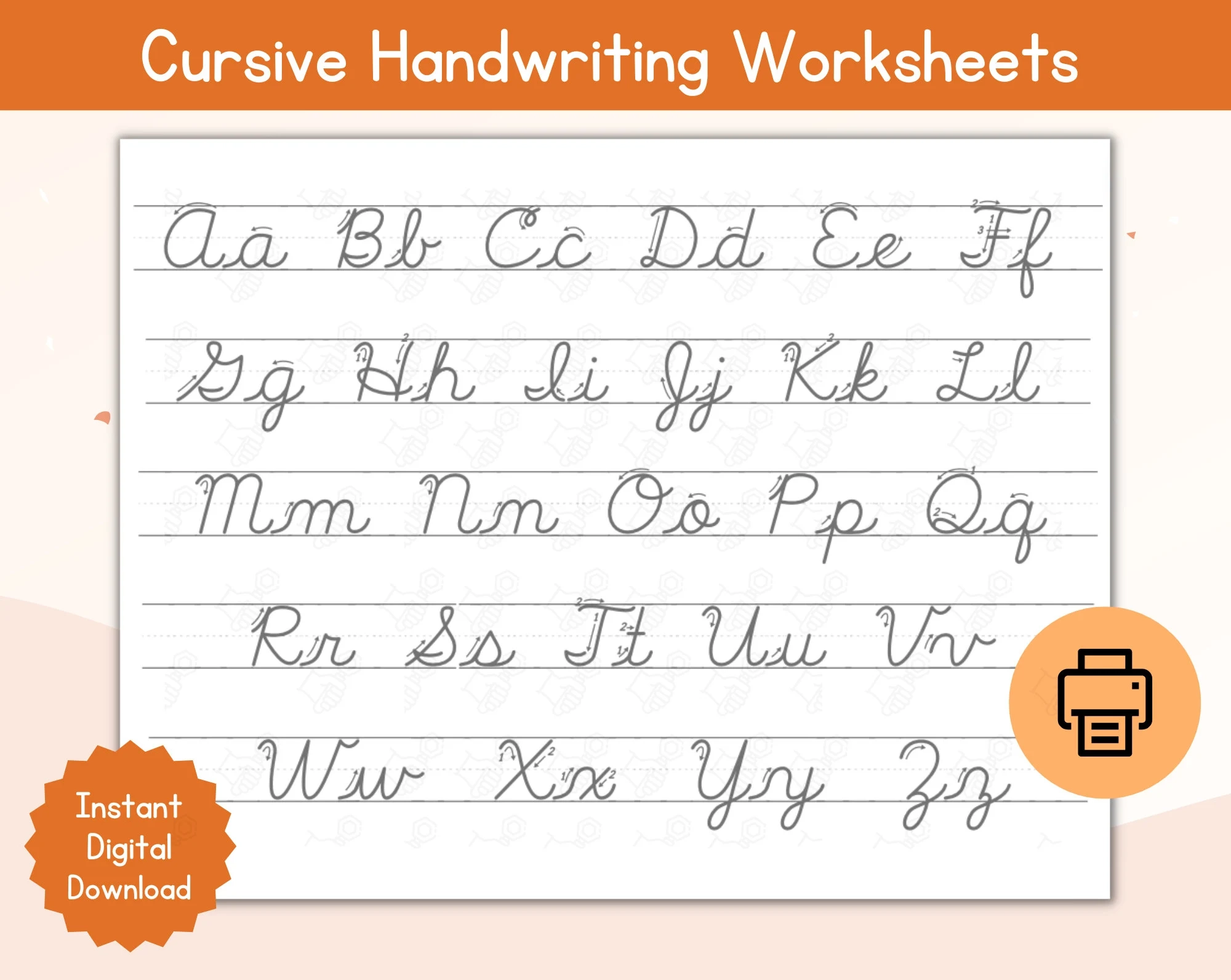 printable cursive alphabet chart