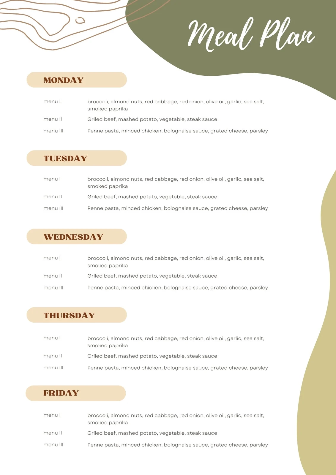 Customize 271 Weekly Menu Templates Online Canva