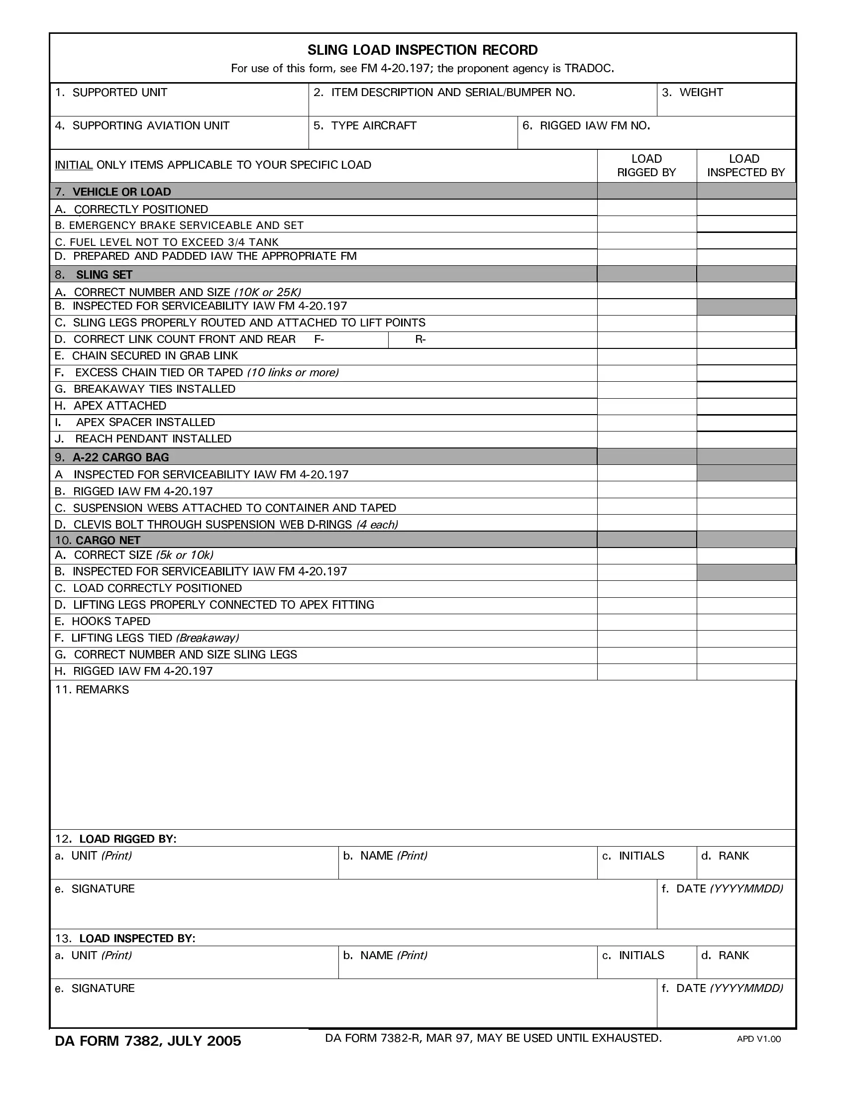 Da Form 7382 Fill Out Printable PDF Forms Online