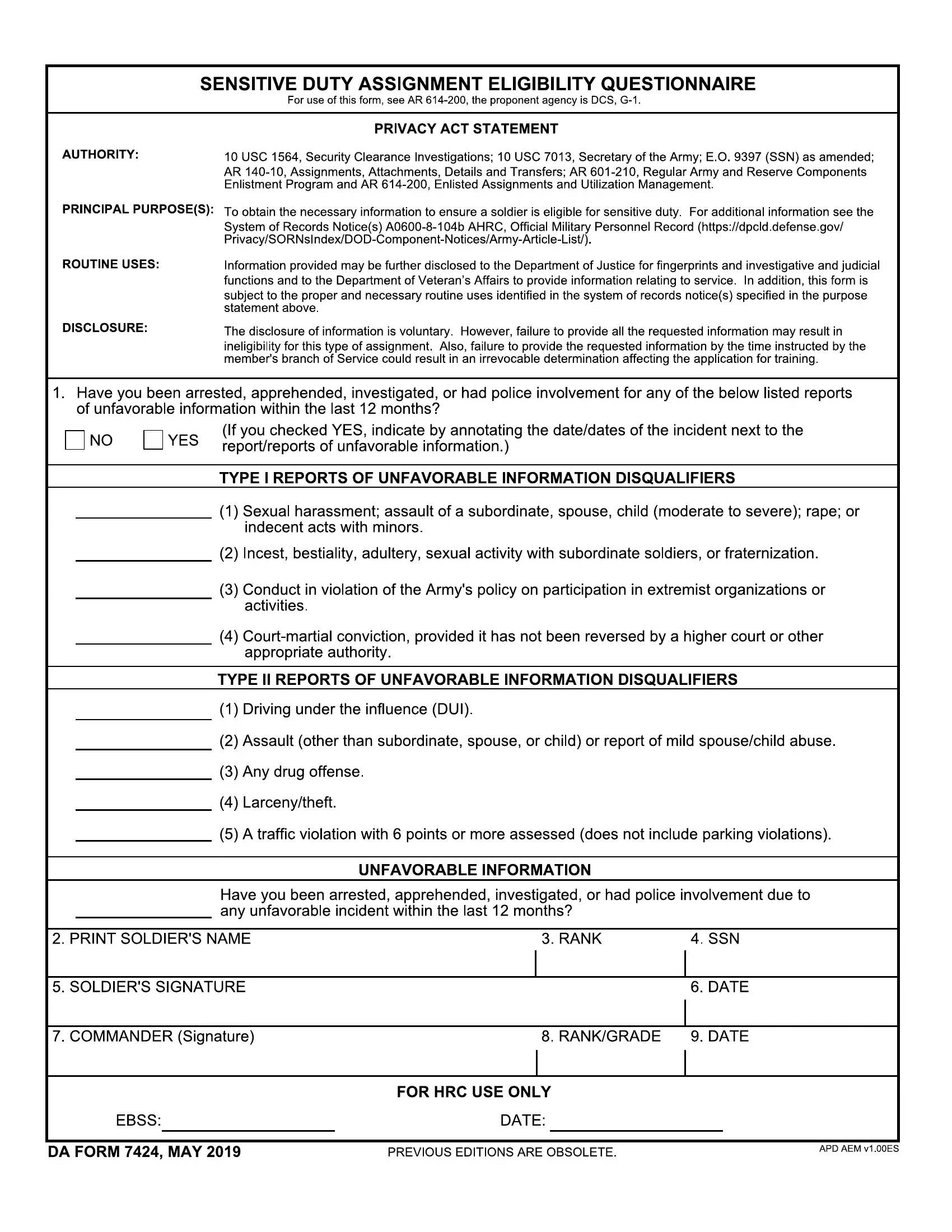 da form 2173 printable