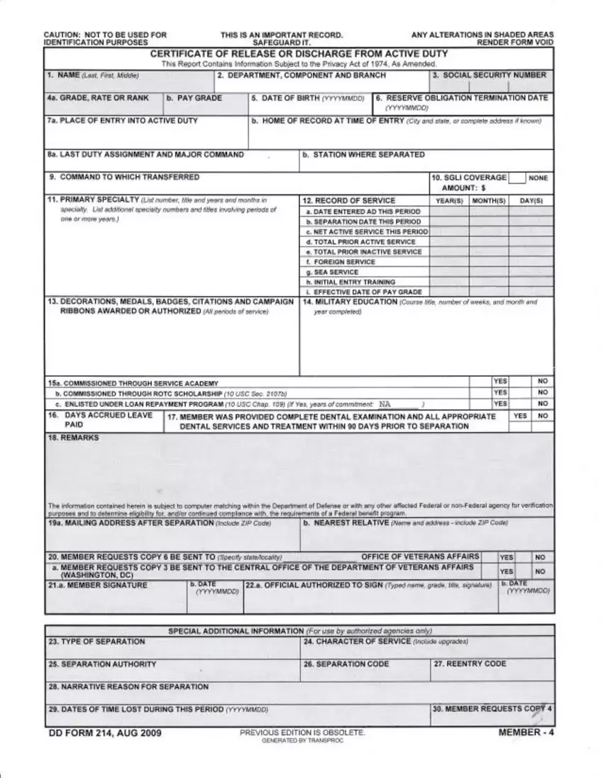 Dd 214 Fillable Fill Out Printable PDF Forms Online