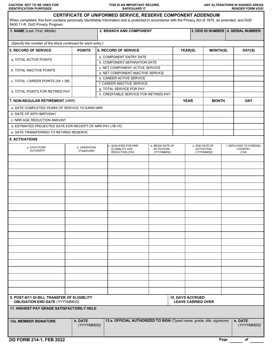 DD Form 214 1 Fill Out Sign Online And Download Fillable PDF Templateroller
