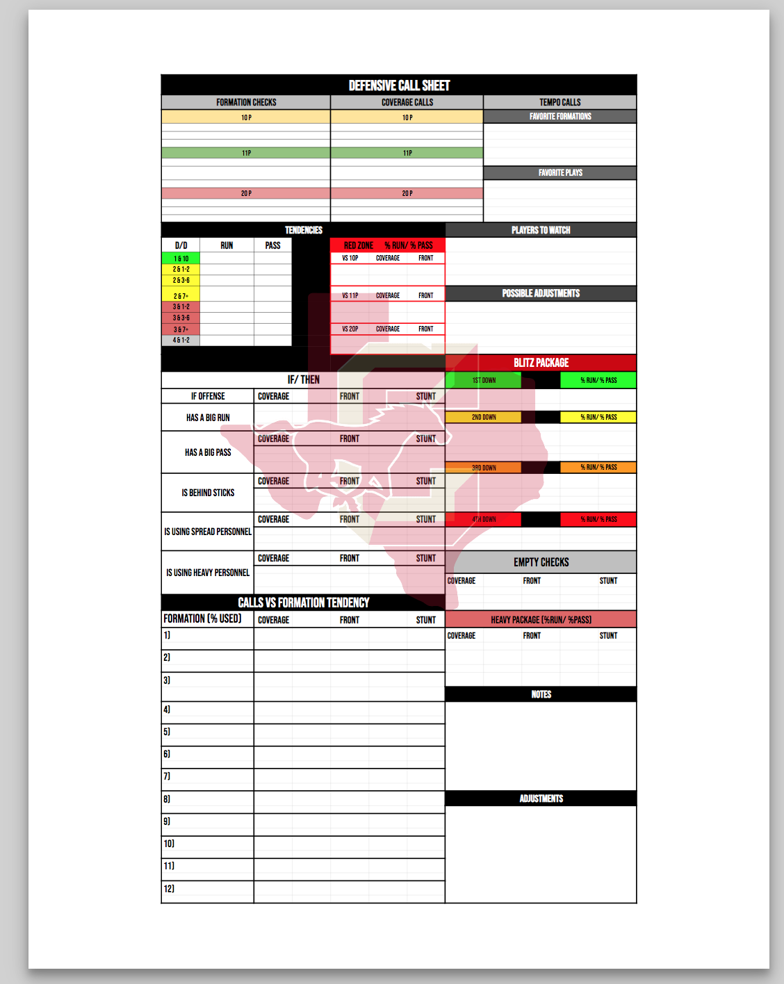 Defensive Call Sheets 3 Different Google Sheet Templates Coaching Share