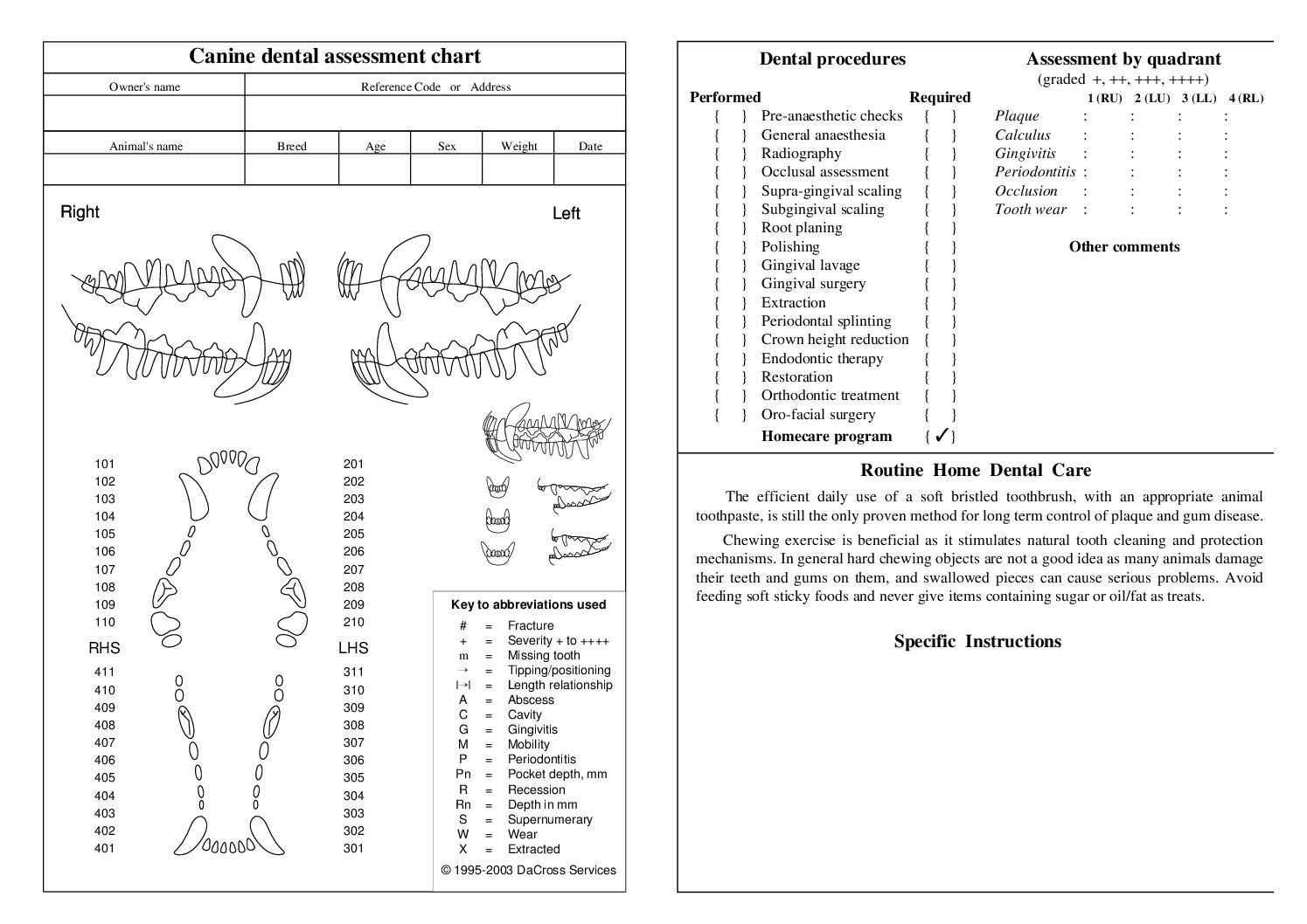 Dental Charts