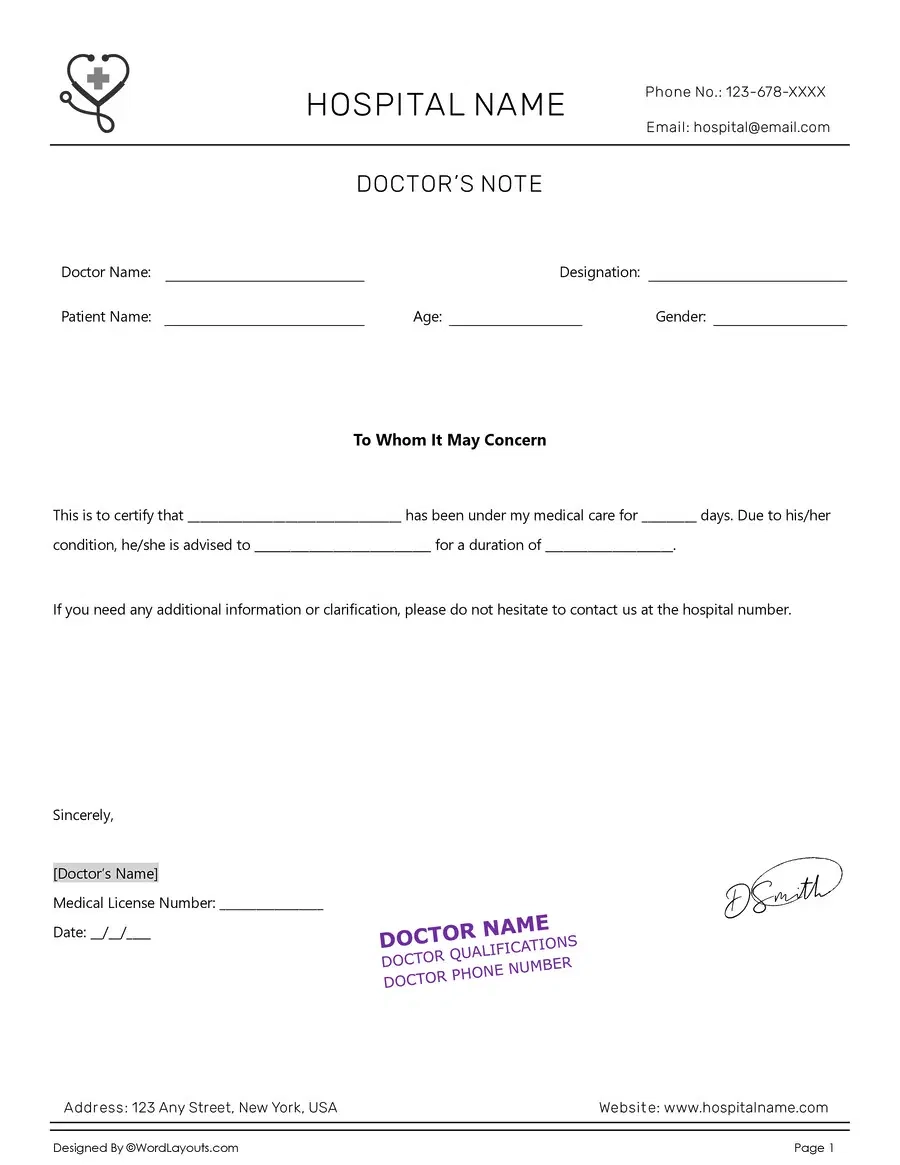 doctor note for school