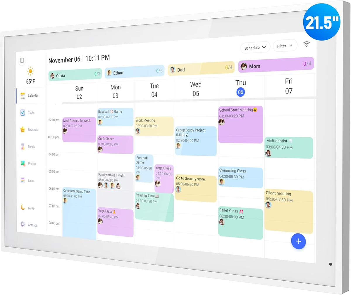 Digital Calendar 21 5 Inch Electronic Calendar Chore Chart Smart Family Orga EBay