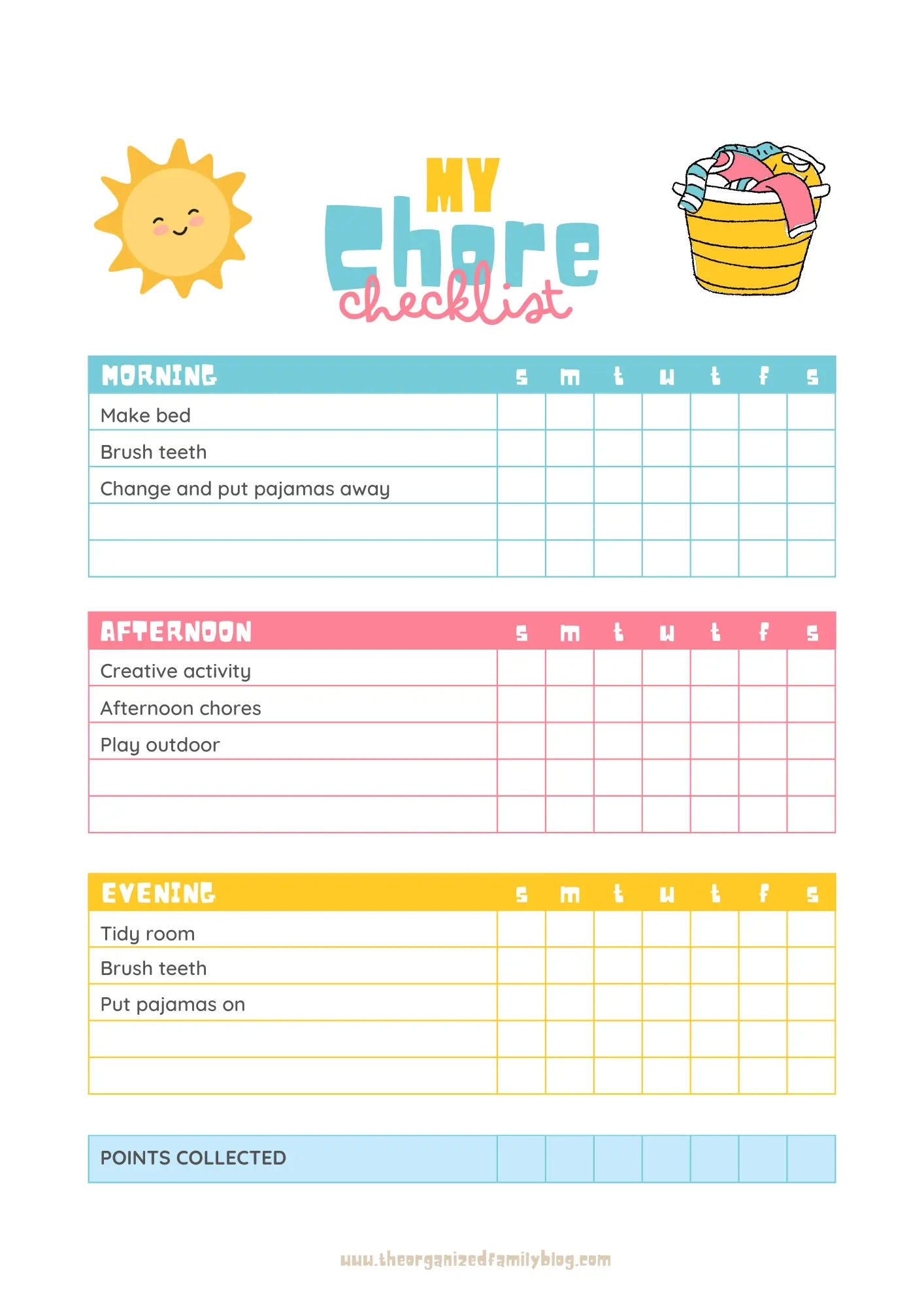 DIY Chore Chart For 5 year olds with FREE Printable The Organized Family