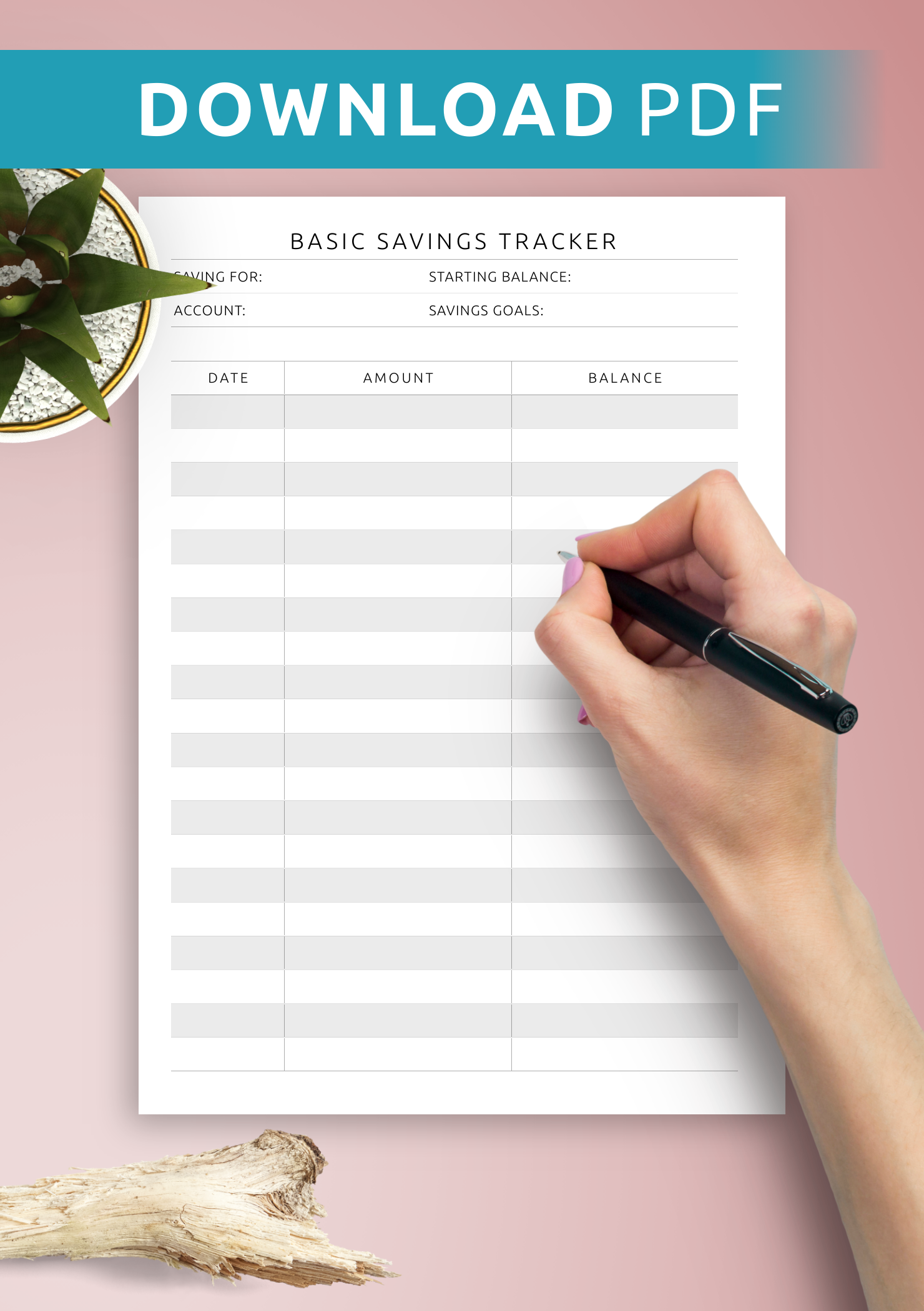 free printable savings tracker