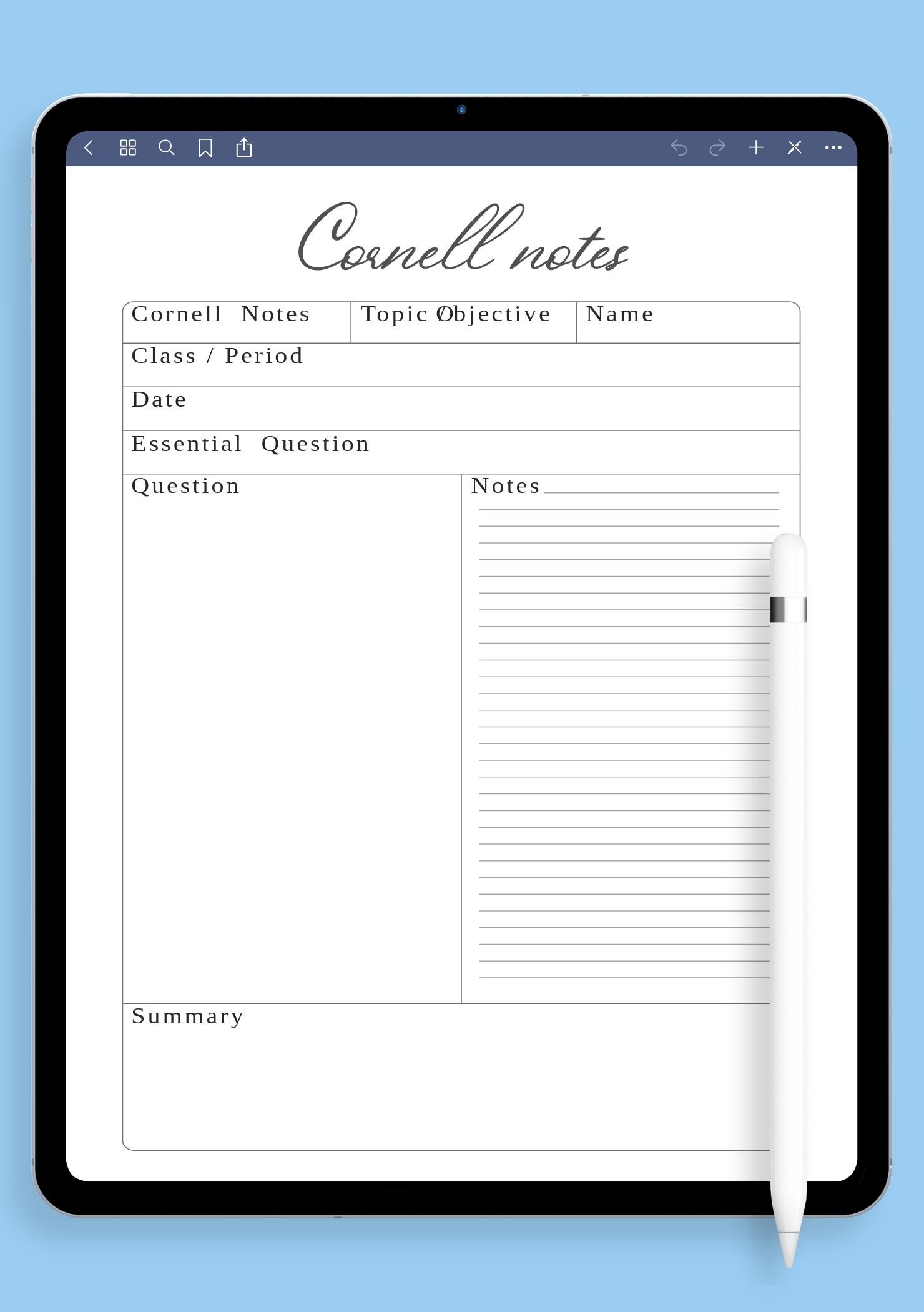 Download Printable Simple Cornell Note Taking Template PDF