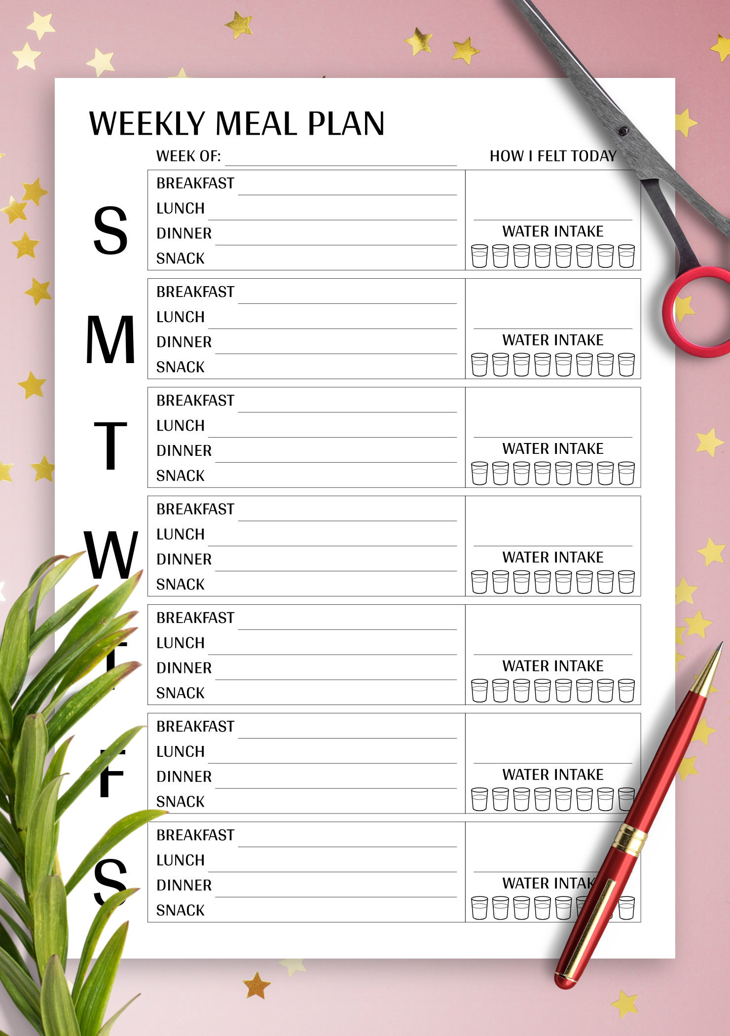 printable weekly meal plan