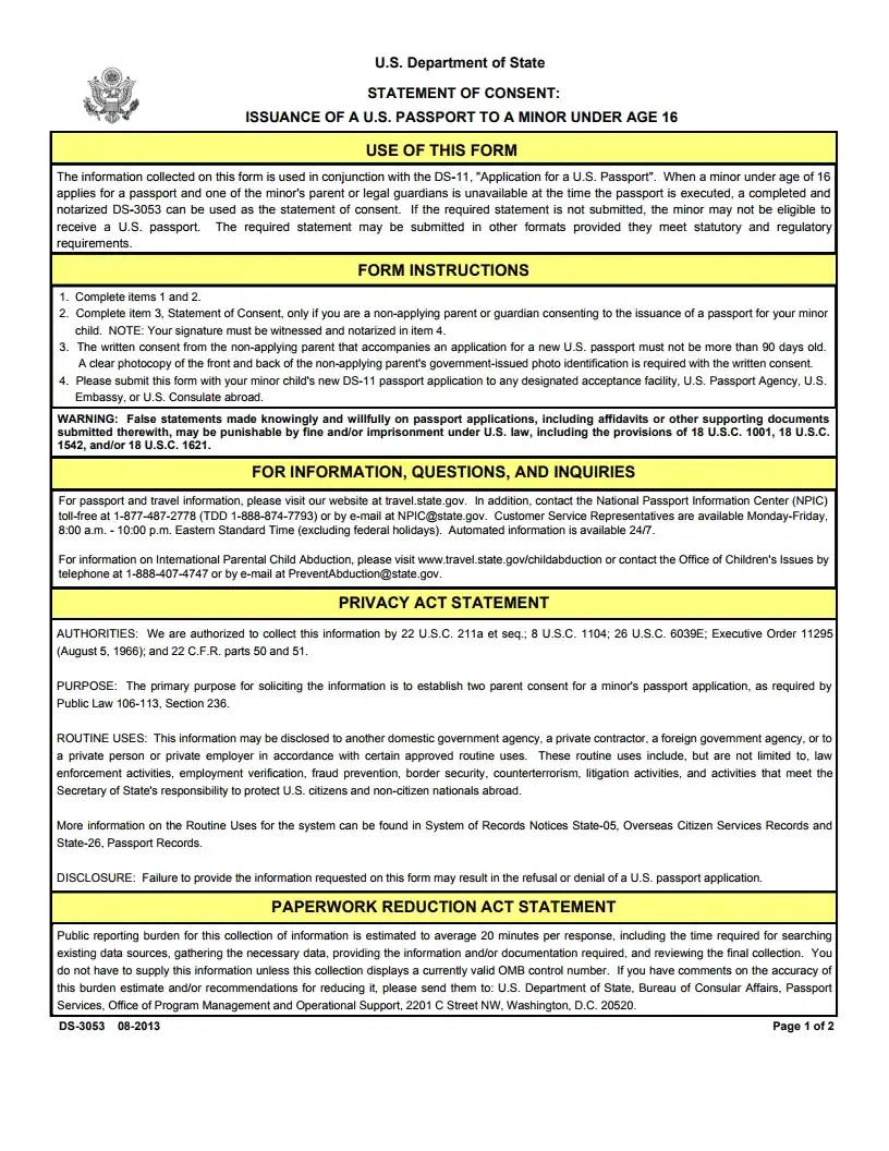 Ds 3053 Form Free Download Create Edit Fill Print PDF