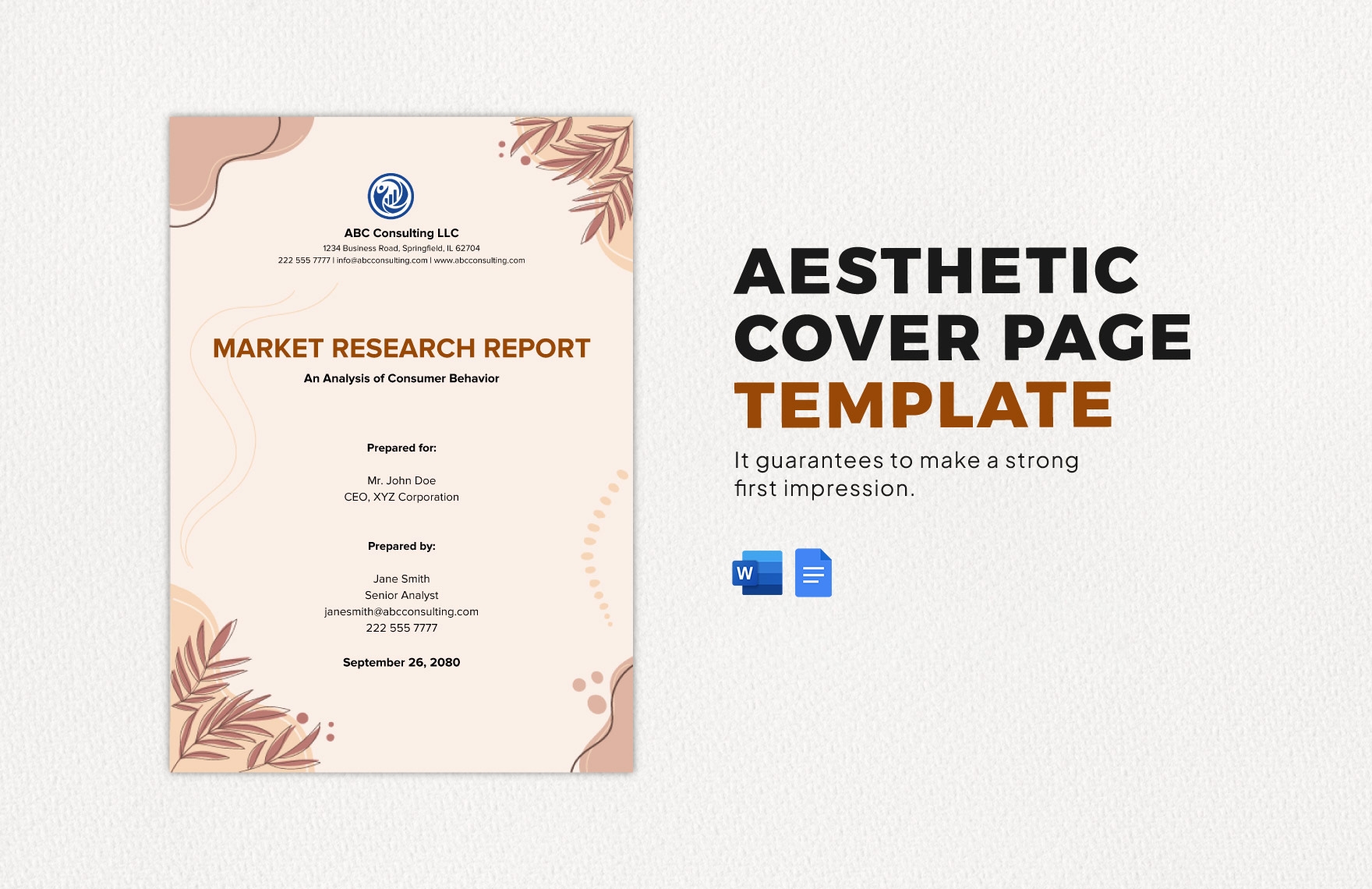 Editable Cover Page Templates In Google Docs To Download