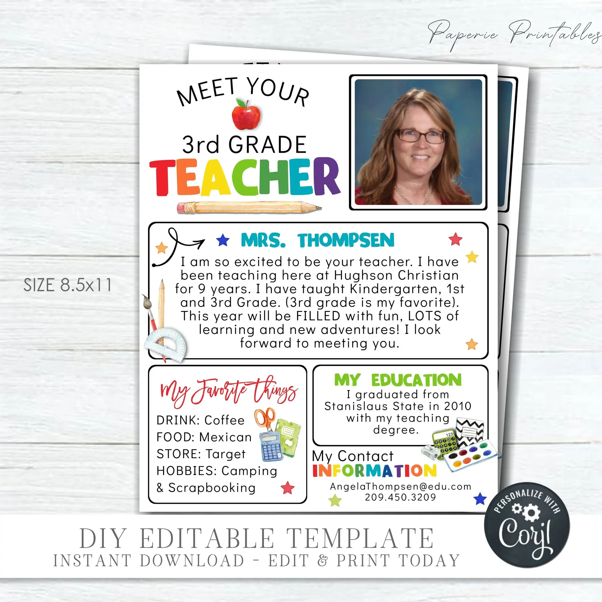 meet the teacher templates