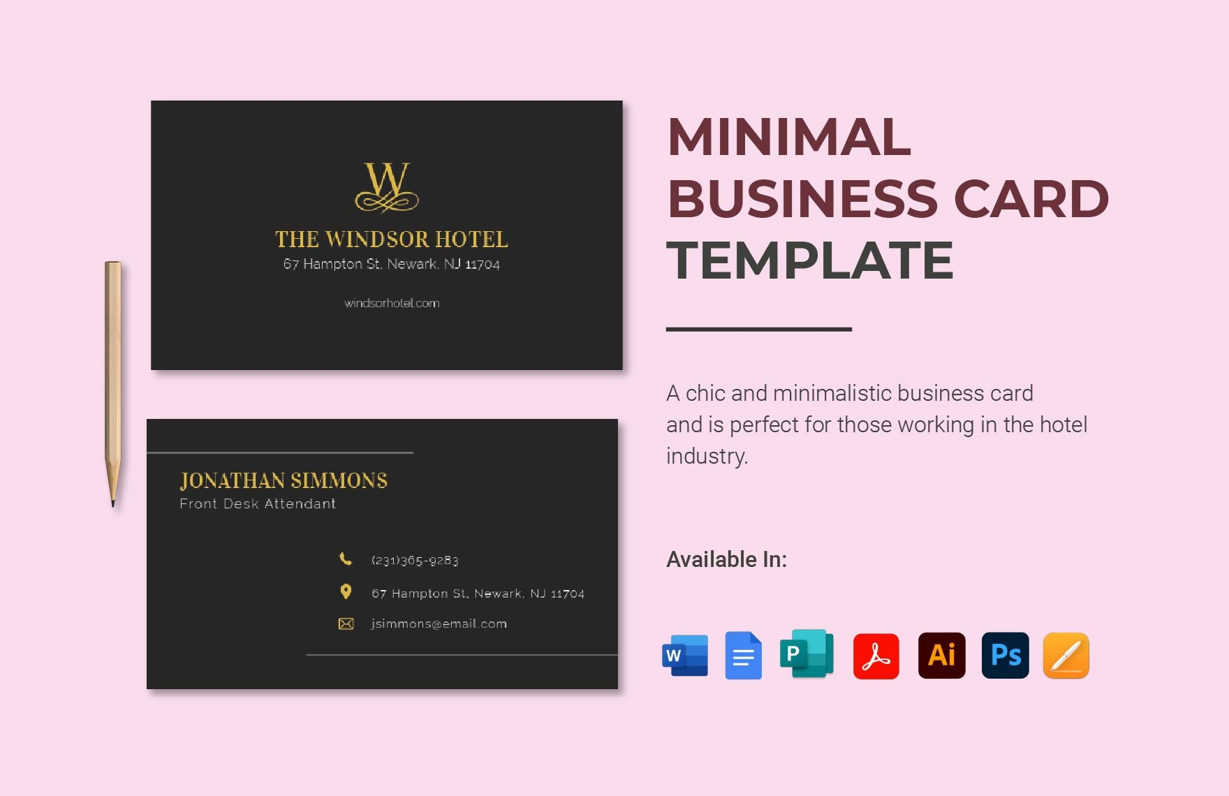 Editable Minimalist Business Card Templates In Google Docs To Download