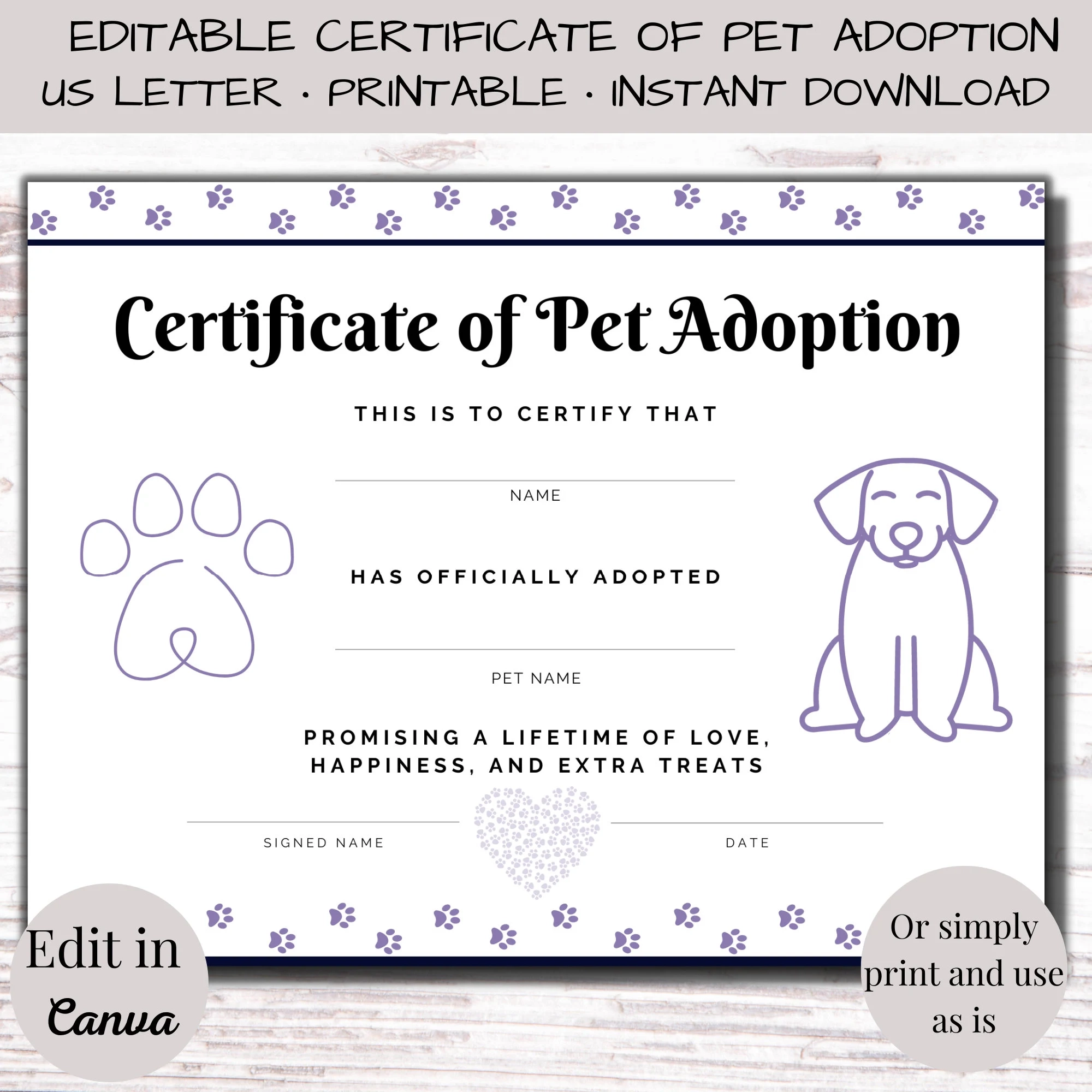 free printable pet adoption forms