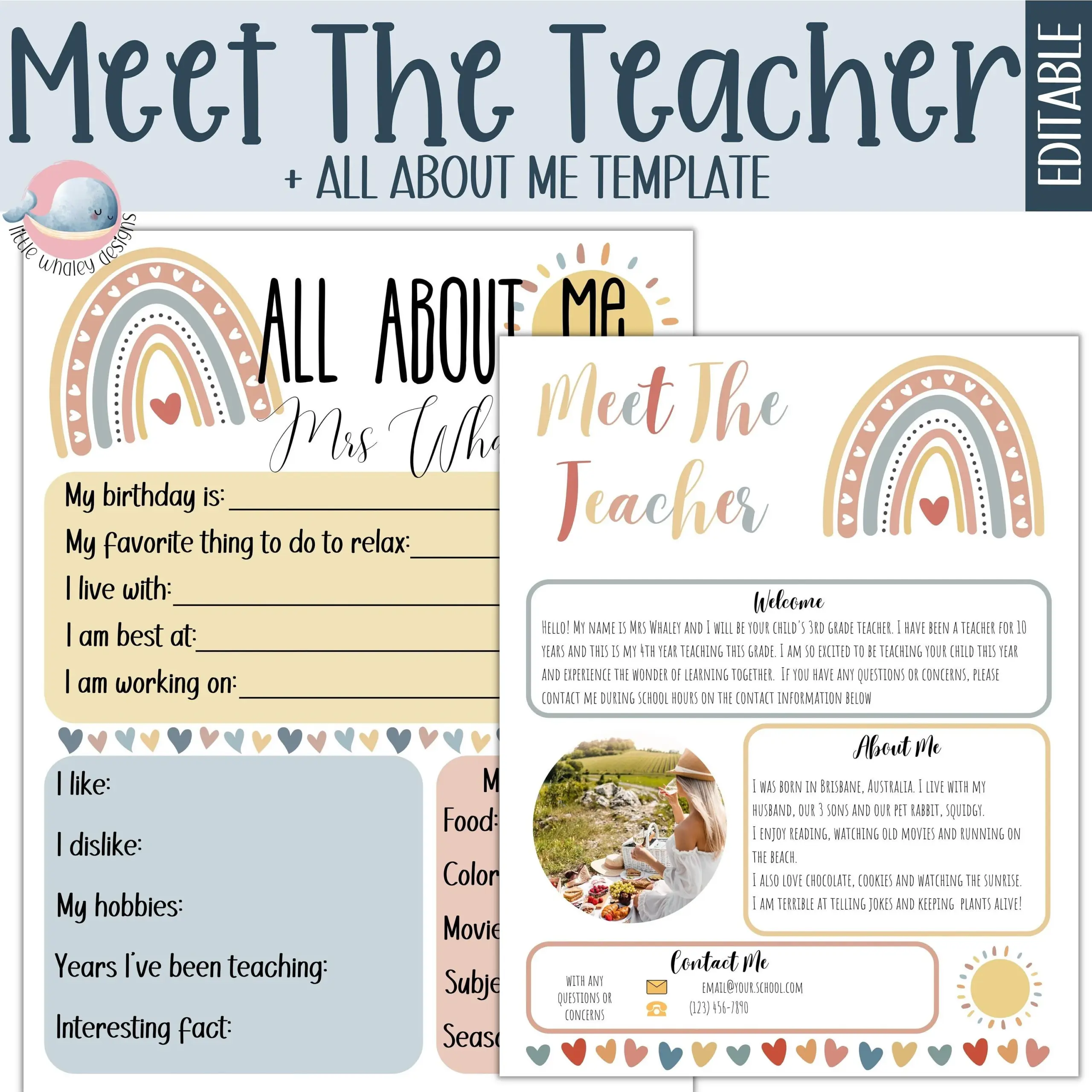 teacher about me template