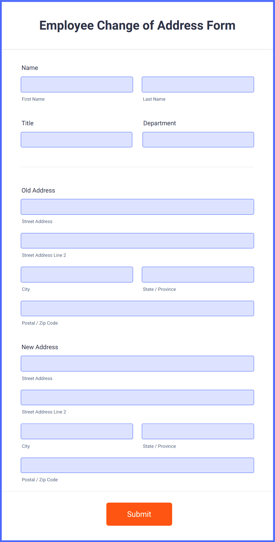 Employee Change Of Address Form Template Jotform