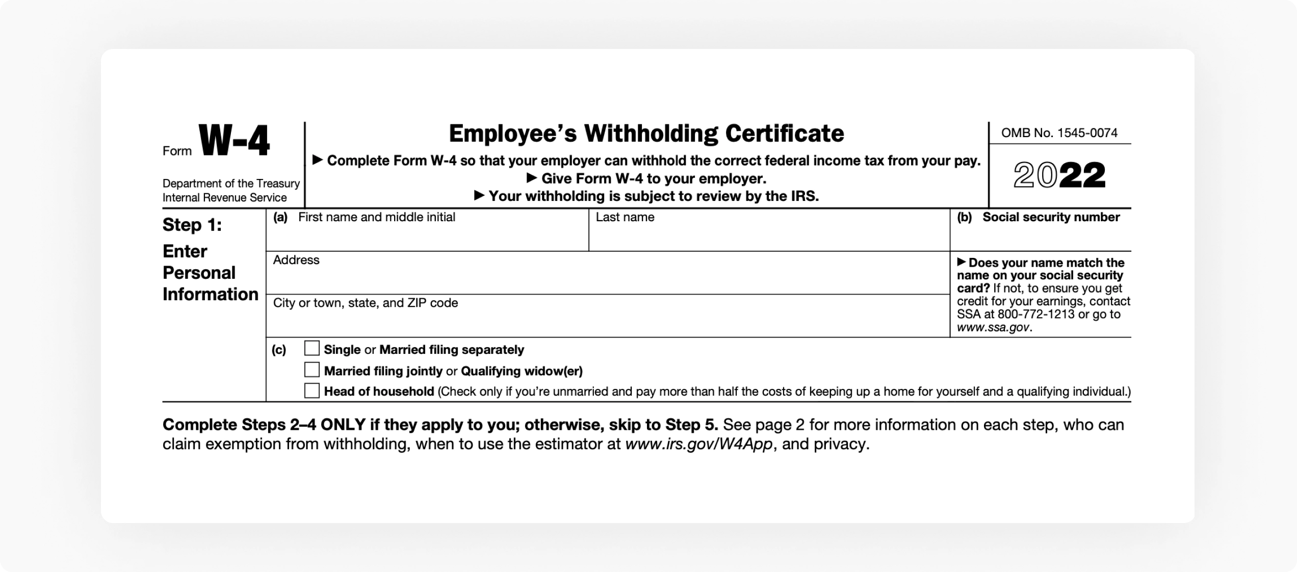 Employment Form W4 Printable Study Planner