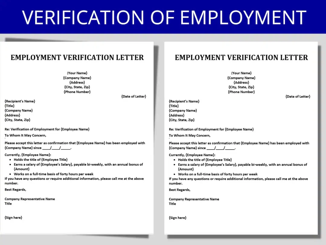 Employment Verification Letter Template HR Form editable Word Etsy