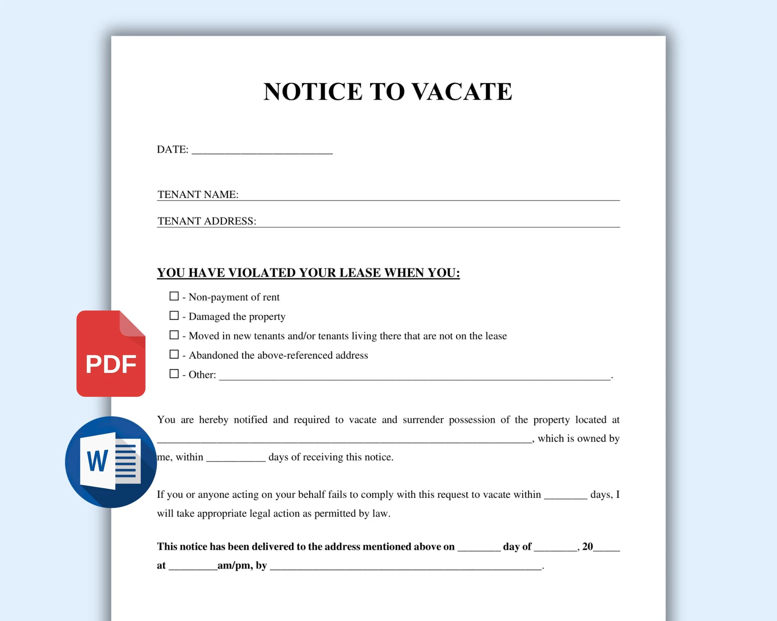 free printable eviction forms