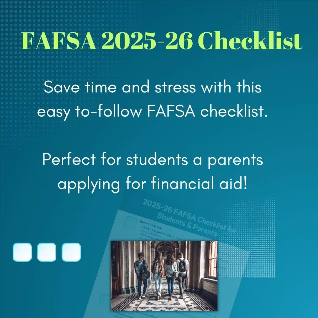 FAFSA 2025 26 Checklist Printable College Financial Aid Guide Student Parent Planner Etsy