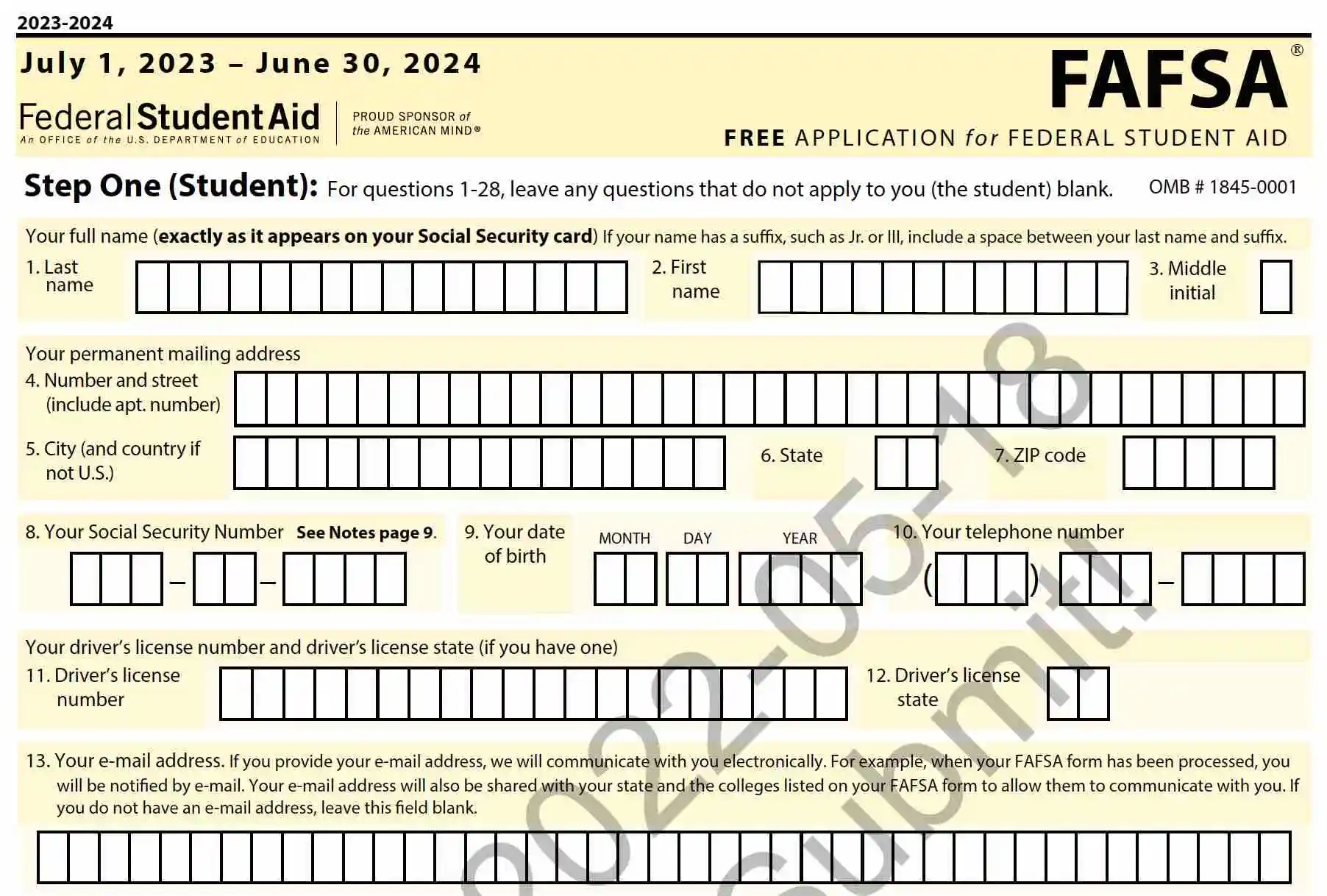 Fafsa Practice Worksheet Printable Study Planner