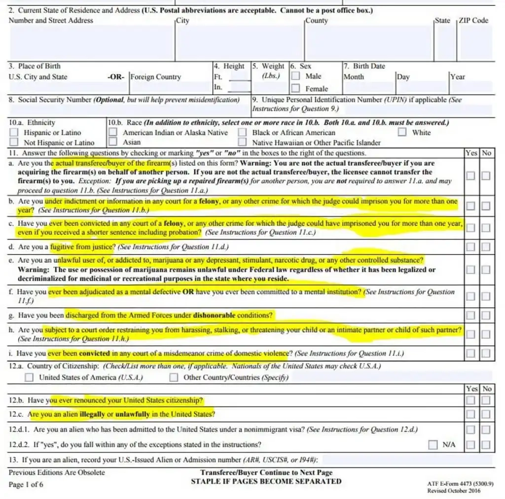 Federal Firearms Form Printable Study Planner