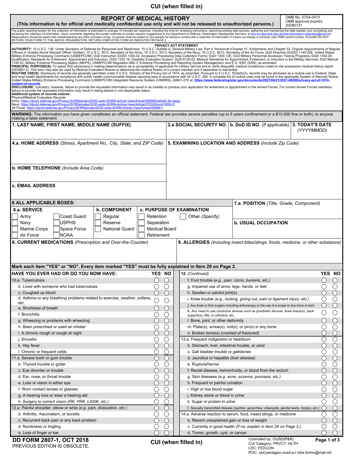 Fill Form DD 2813 2025 2026 Department Of Defense Dental Exam