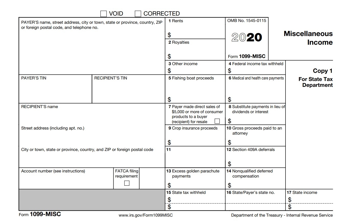 Fillable Form 1099 MISC 2020 Edit Sign Download In PDF PDFRun