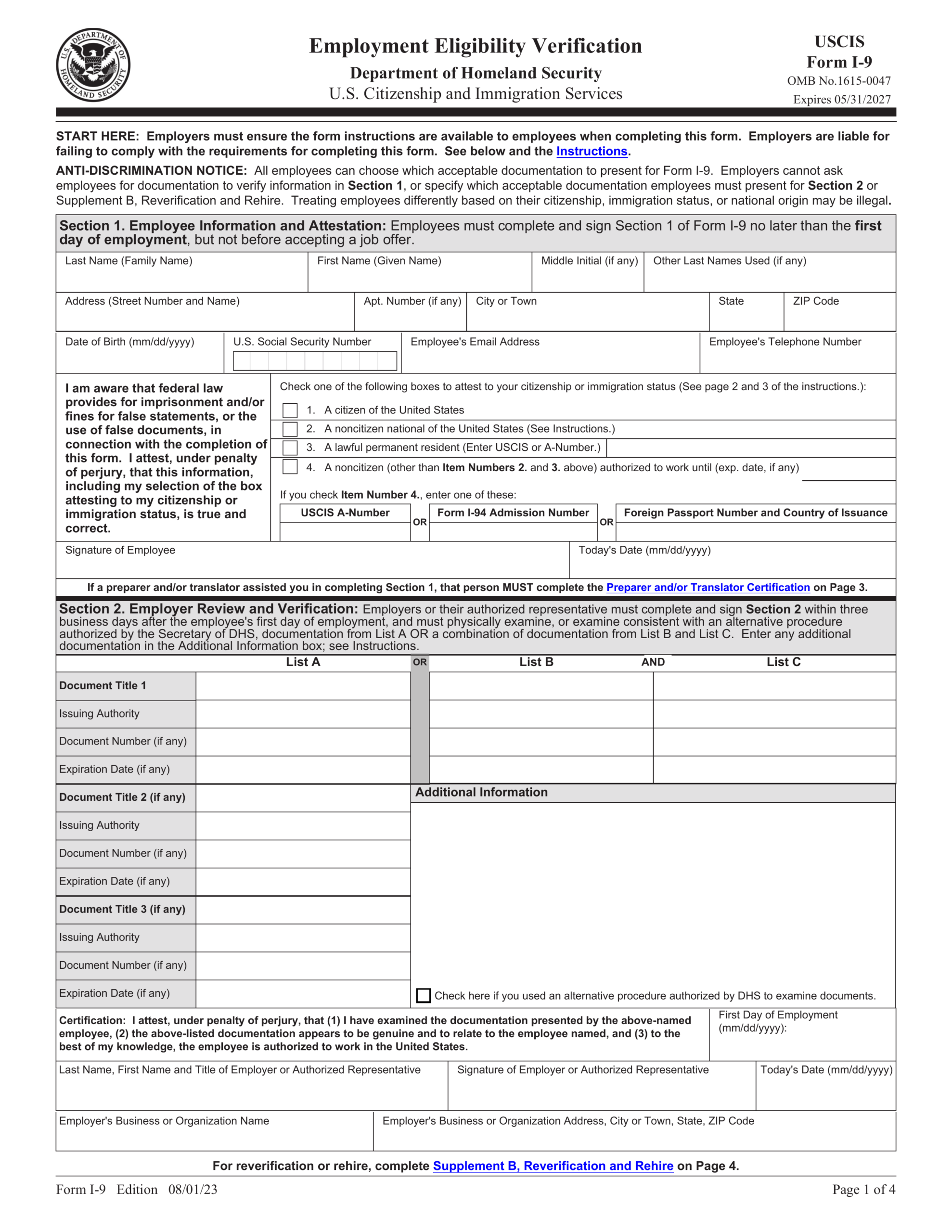 Fillable I 9 Form 2025 2026 Complete Edit And Download As PDF