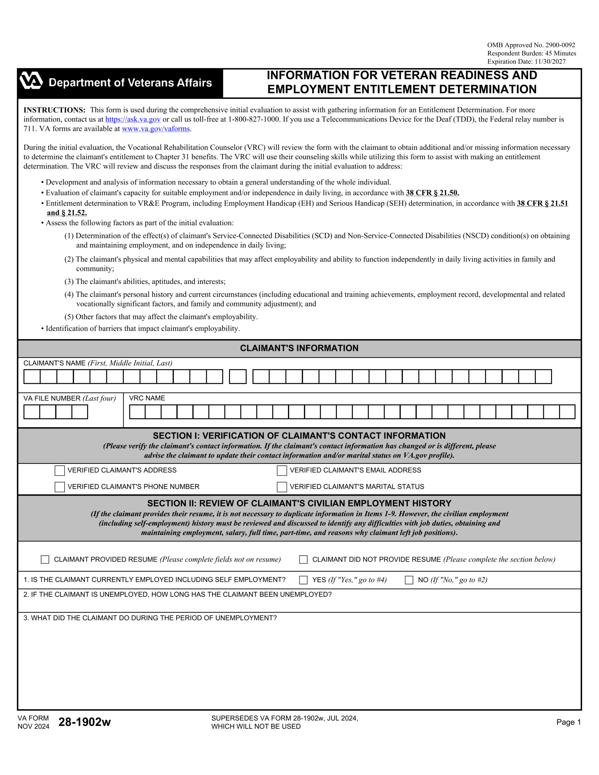 printable va form 40 1330