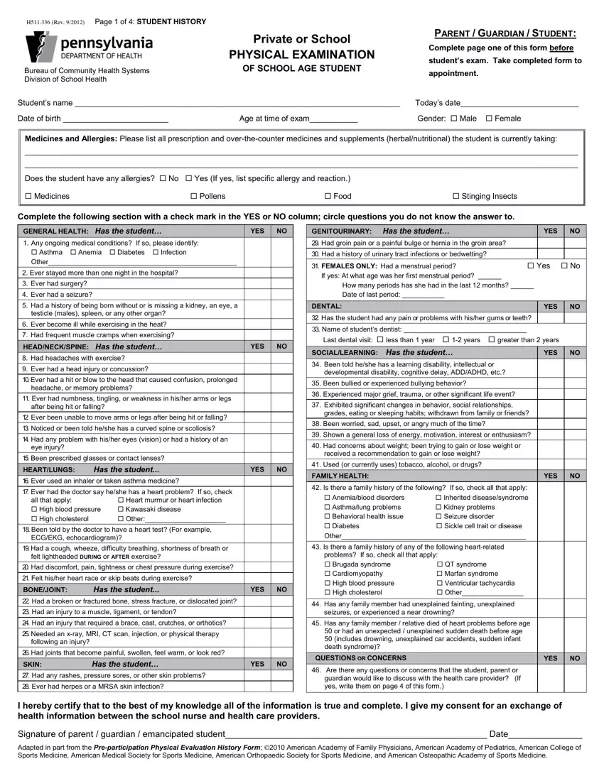 printable basic physical exam form pdf