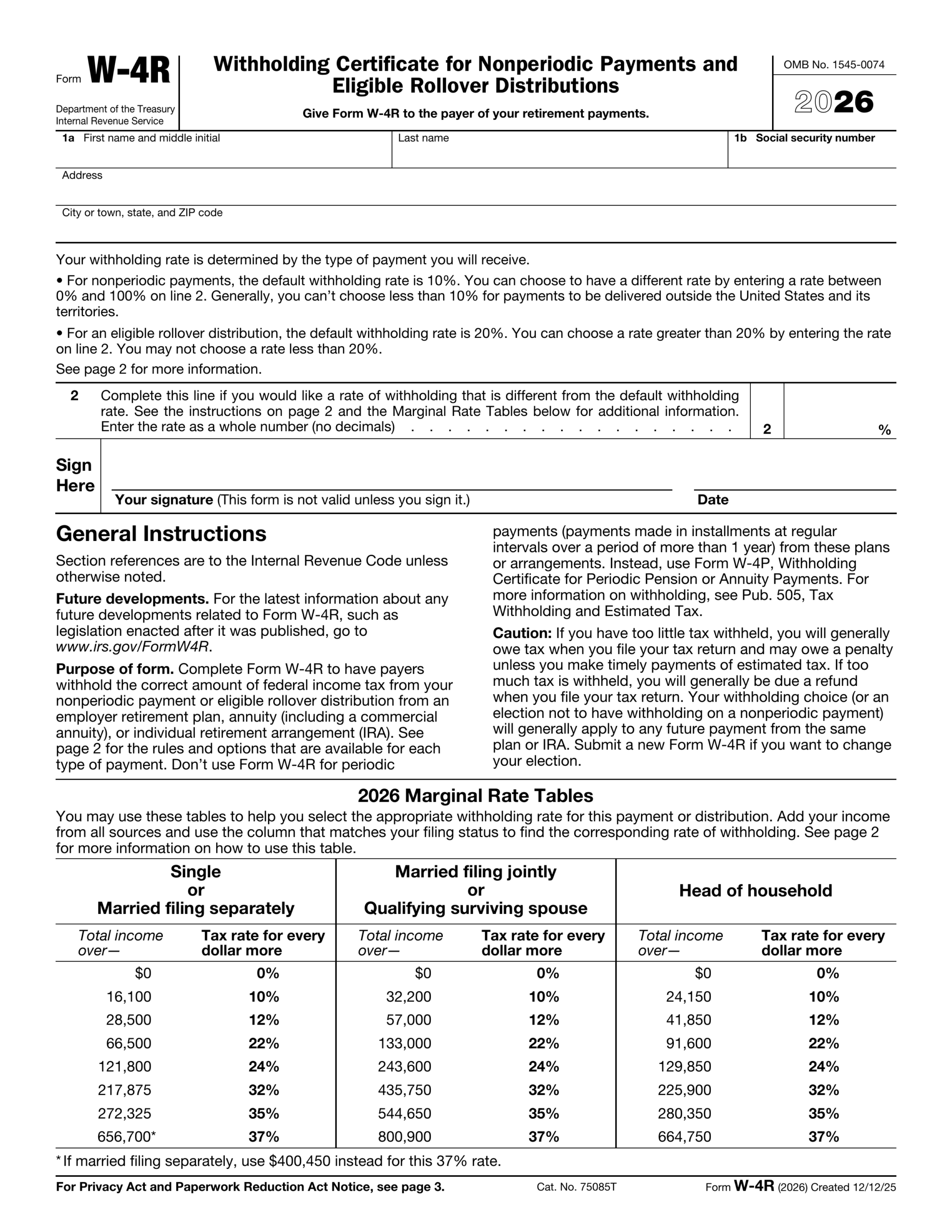 irs form w 4v printable