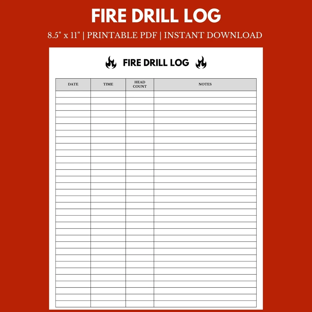 printable fire drill form template