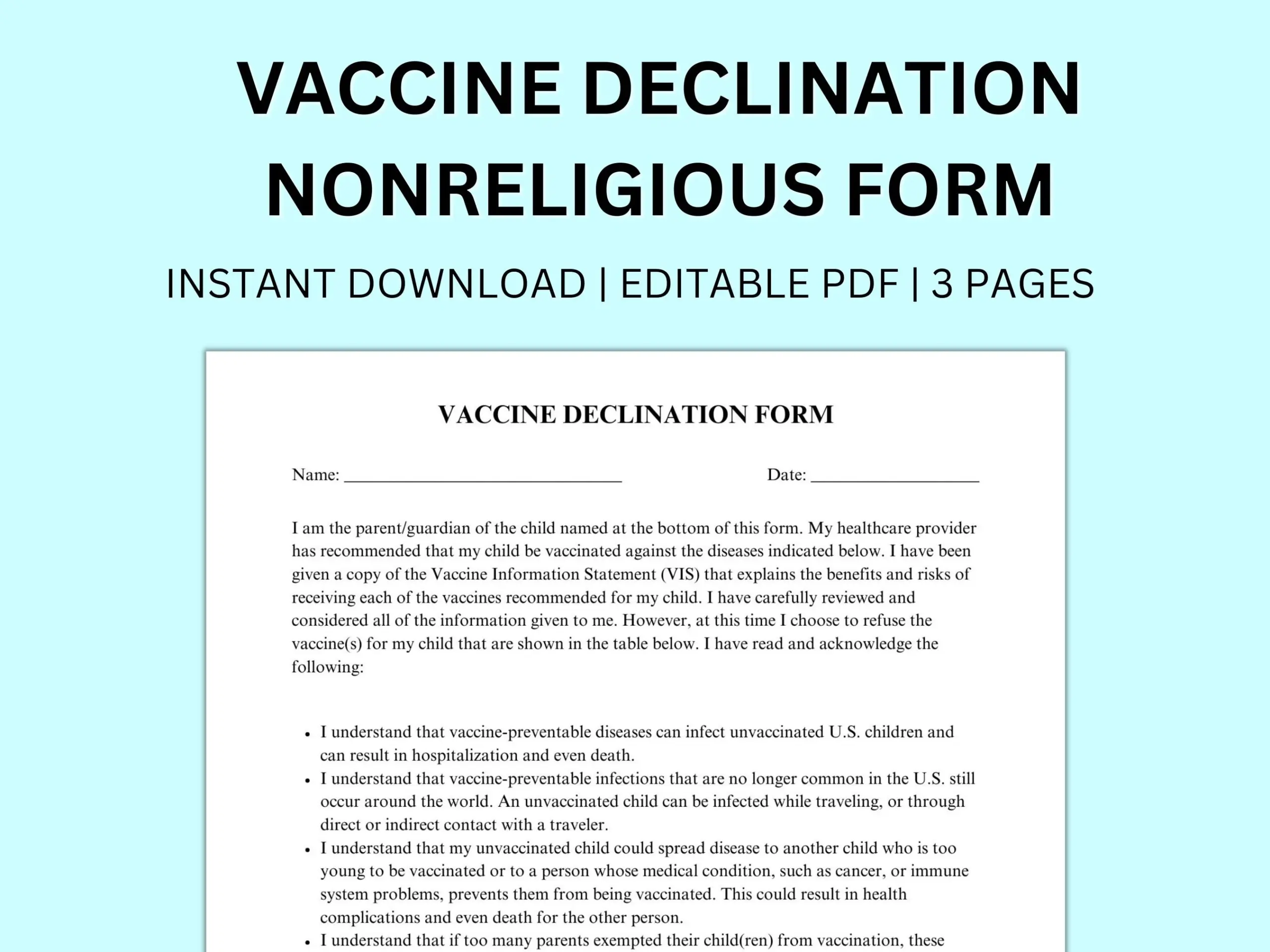printable proof of flu shot form